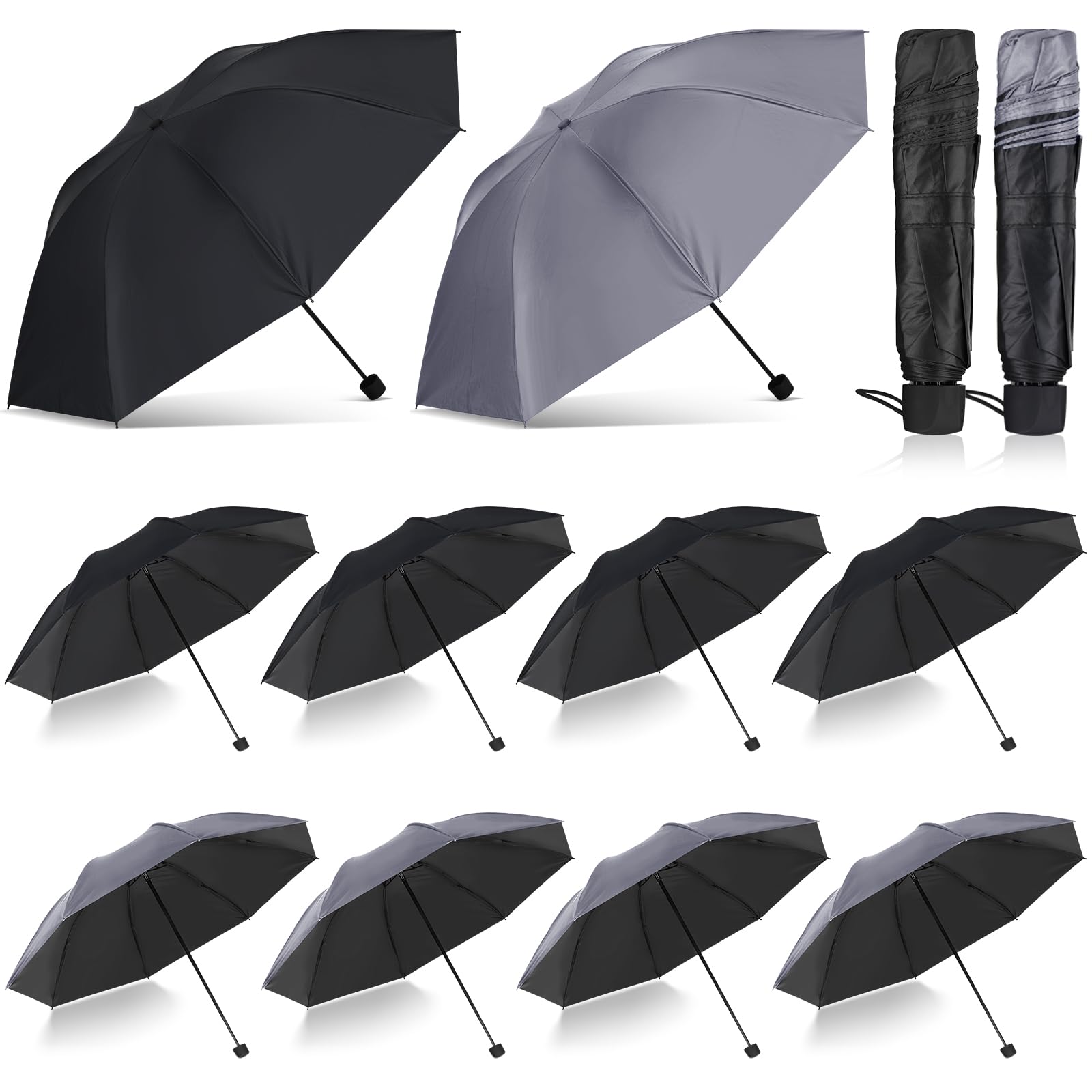 Hillban 12 Pack Windproof Travel Umbrellas - Compact Folding Rain & Sun Protection Umbrella for Men Women - Perfect for Travel, Commuting, Car, Backpack & Outdoor Activities
