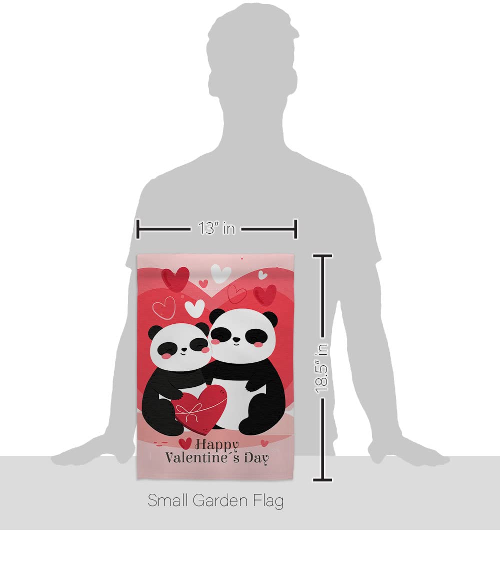Panda Love Garden Flag - Valentine's Spring Decor for Yard & Home