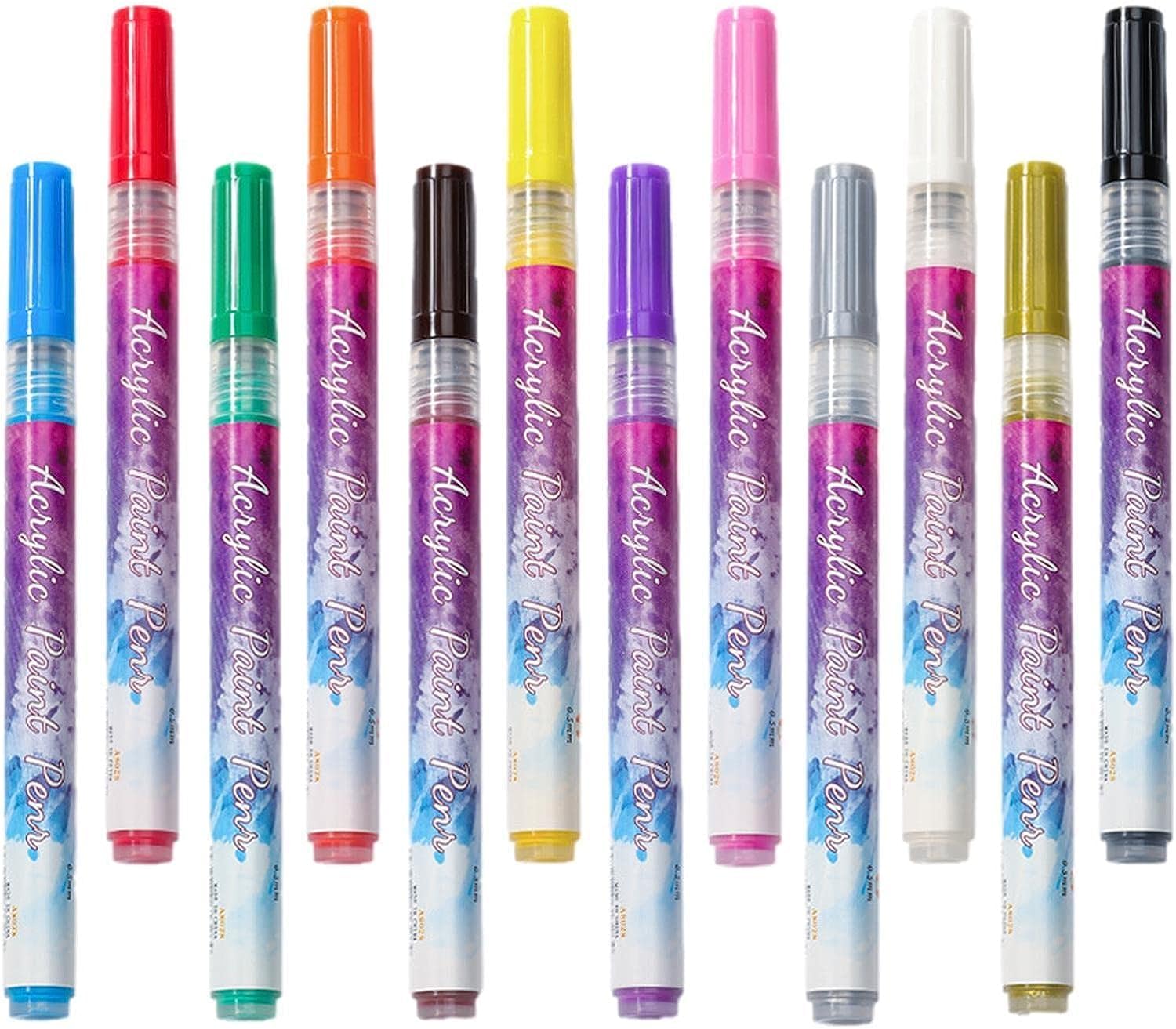 12 Colors Nail Art Pens Set - 3D Painting & Drawing Nail Graffiti Kit with Quick Dry Waterproof Formula | Perfect for DIY Nail Art, Doting Flowers, Letters & Abstract Designs | Great for Home Manicures, Salon Use & Gift Giving