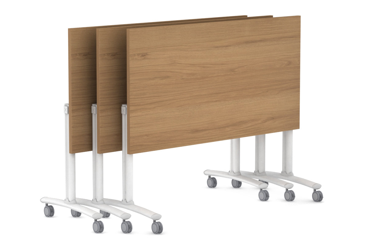 Folding Flip Top Mobile Meeting Room Table with Wheels - 1600L x 700W Domino Style - Perfect for Office, Conference Rooms & Home Workspaces