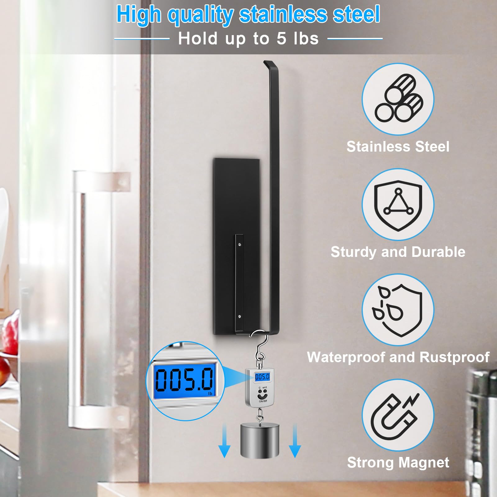 Magnetic Paper Towel Holder for Fridge & Wall - Strong Kitchen & Bathroom Organizer for Paper Towel Rolls & Toilet Paper - Perfect for RV, Pantry, Office & Home Storage Solutions
