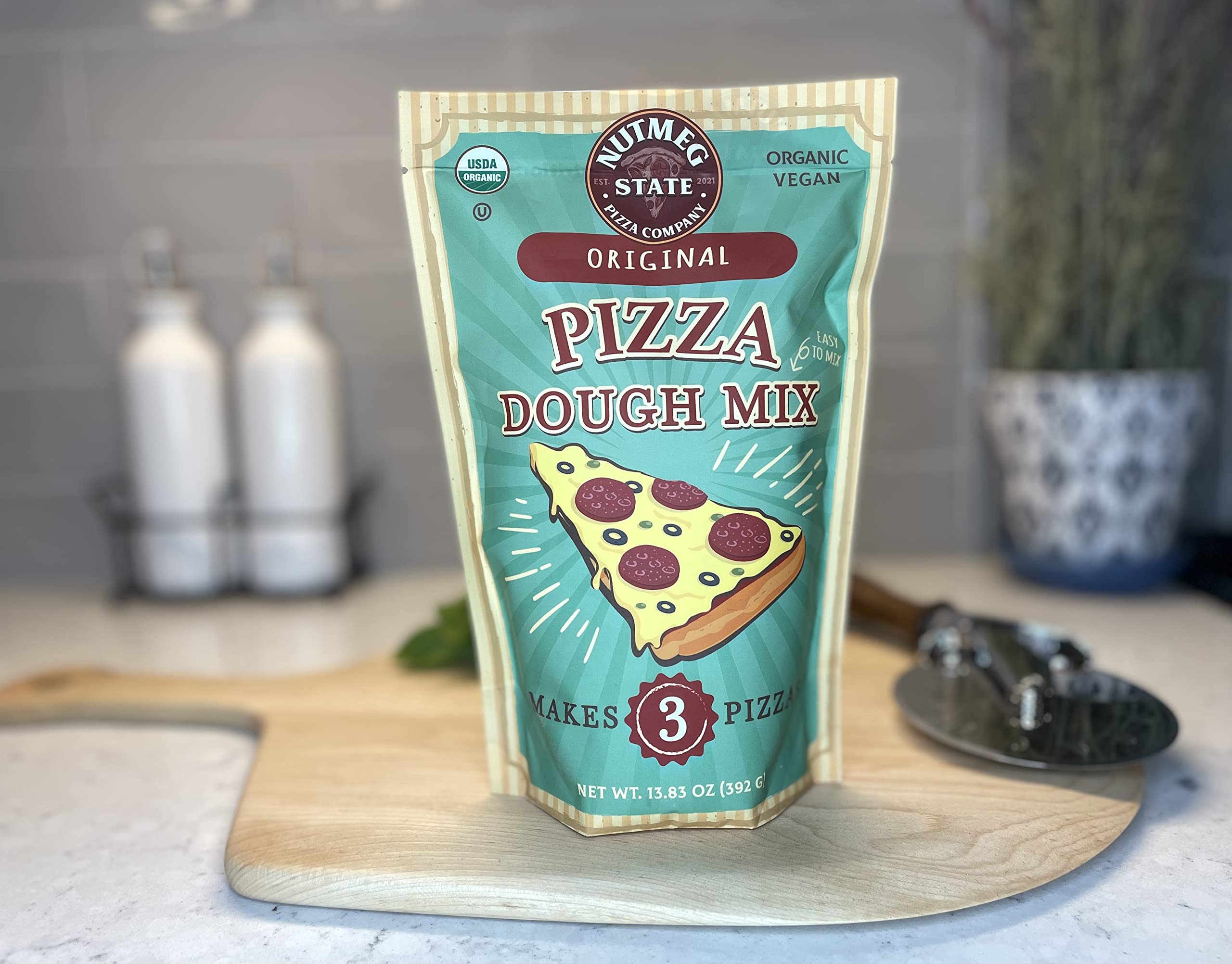 Organic Pizza Dough Mix by Nutmeg State Pizza Company - Makes 9 Homemade Pizza Crusts | Perfect for Family Dinners, Parties & Italian Cuisine Lovers