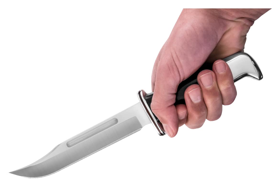 Buck Knives 120 General Fixed Blade Knife with Genuine Leather Sheath - Black/Silver | Outdoor Camping, Hunting & Survival Knife for Bushcraft, Hiking & EDC