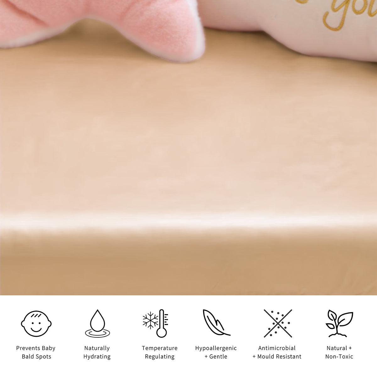 23mm 6A+ 100% Mulberry Silk Fitted Crib Sheet Set - 2 Pieces with Laundry Bag | Ultra Soft Baby Bedding for Toddler & Newborn | Perfect for Nursery, Daycare & Travel