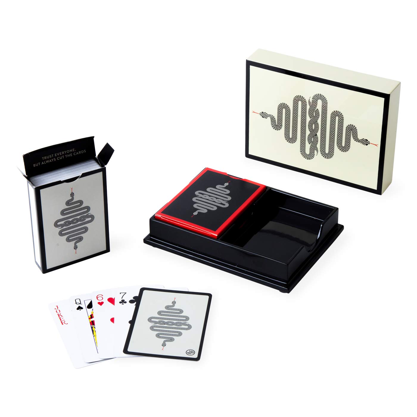 Jonathan Adler Eden Lacquer White Playing Cards Set - Premium Luxury Poker Cards for Parties, Casino Nights & Gift Giving