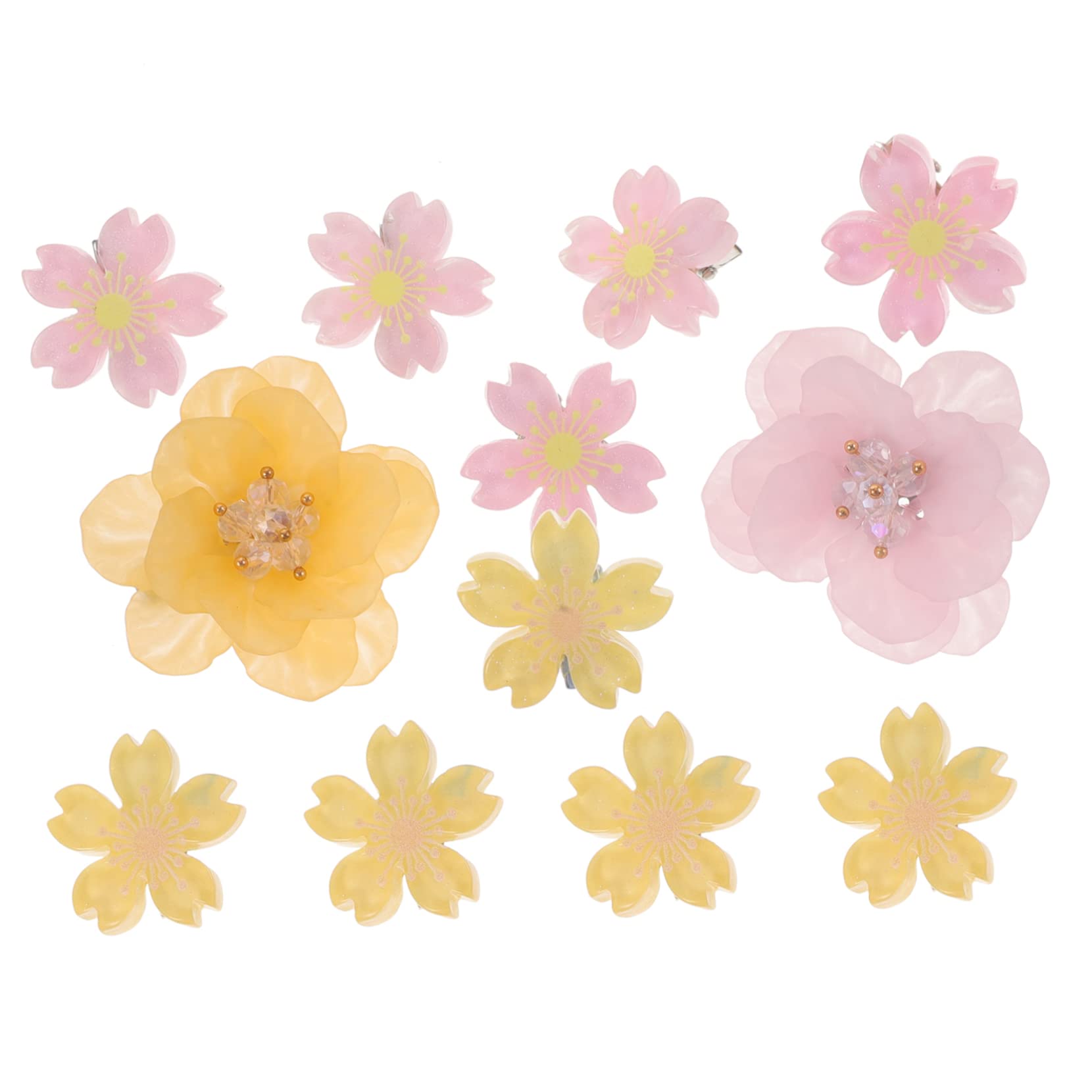 Beaupretty 12pcs Floral Hair Clips Set - Cute Flower Headbands for Little Girls, Princess Hair Accessories & Women's Floral Barrettes - Perfect for Weddings, Parties & Daily Styling