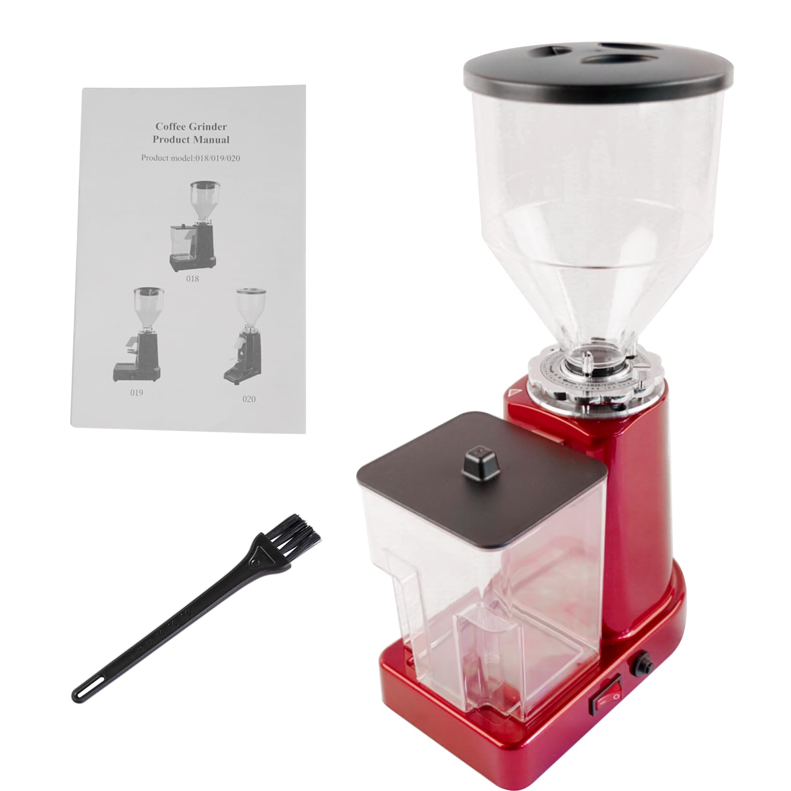 Premium 35oz Electric Coffee Bean Grinder - 19 Adjustable Grind Settings, Flat Burr Mill for Espresso, French Press & Drip Coffee - Large Capacity Stainless Steel Coffee Grinder (Red) - Perfect for Home Kitchens, Coffee Shops & Office Break Rooms