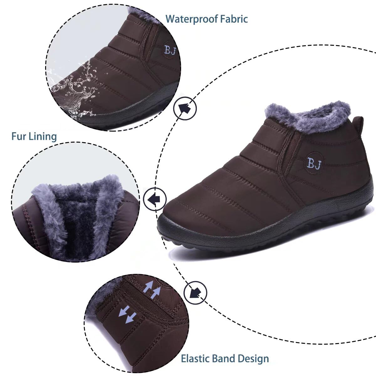 Women's Winter Snow Boots - Waterproof Anti-Slip Ankle Boots with Warm Fleece Lining | Cozy Slip-On Booties for Snowy Days, Outdoor Activities & Casual Winter Wear