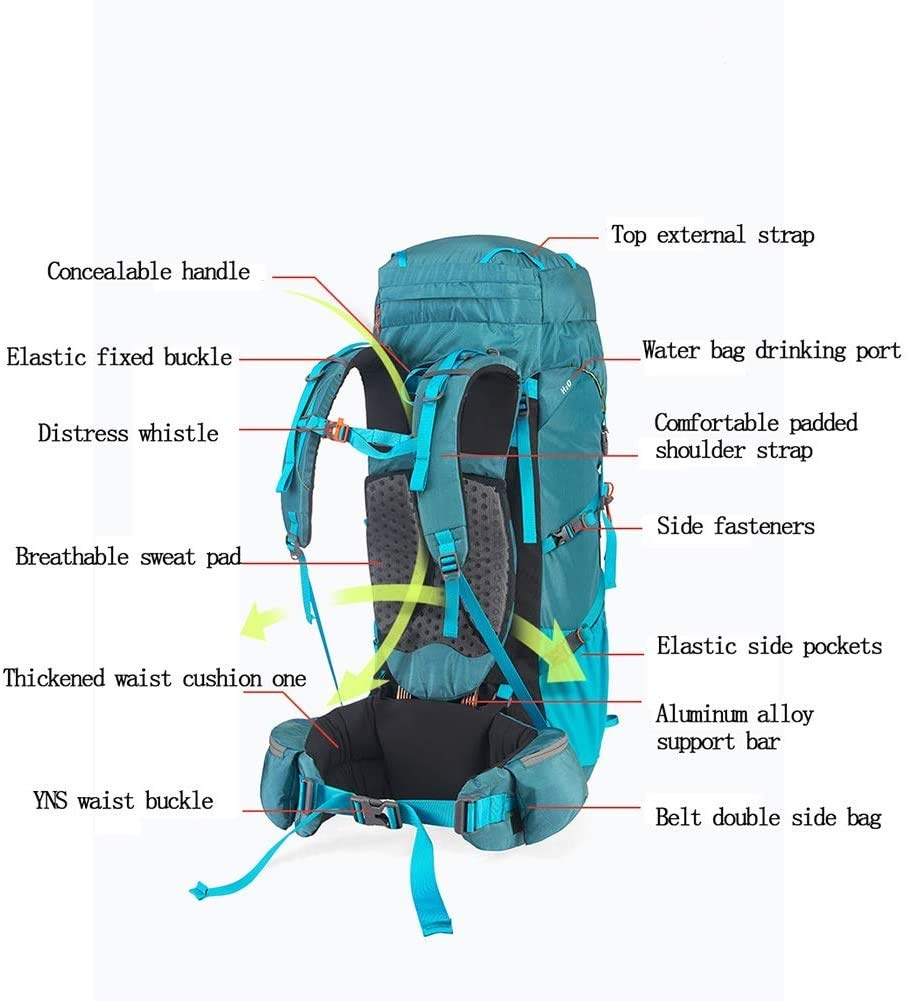 Ultralight 45L Hiking Backpack for Women & Men - Internal Frame Camping Backpack, Foldable Travel Backpack for Outdoor Adventures, Trekking & Backpacking (Black)