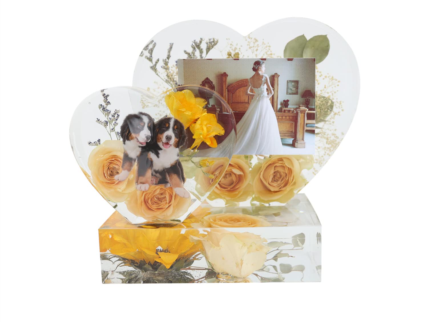 Heart Shaped Silicone Molds for Resin - 3pc Set of Deep Epoxy Heart Photo Frame & Rectangular Tray - DIY Craft Supplies for Home Decor, Valentine's Day Gifts & Table Centerpieces