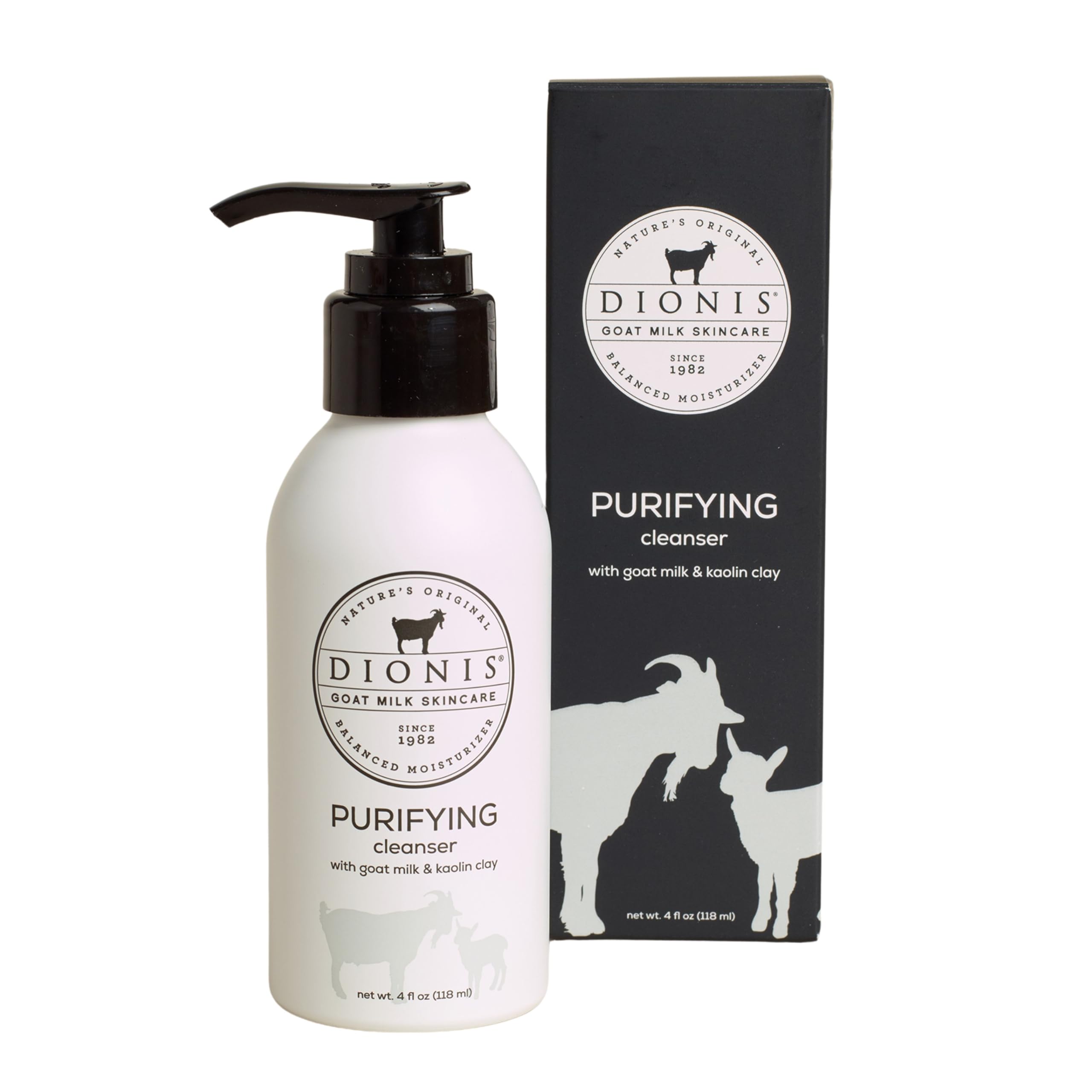 Dionis Goat Milk Skincare Set - 4 fl oz Purifying Cleanser & 1.7 fl oz Hydromilk 24/7 Moisturizer for Dry, Sensitive Skin | Natural Skincare Routine for Face & Body | Perfect for Daily Use & Travel