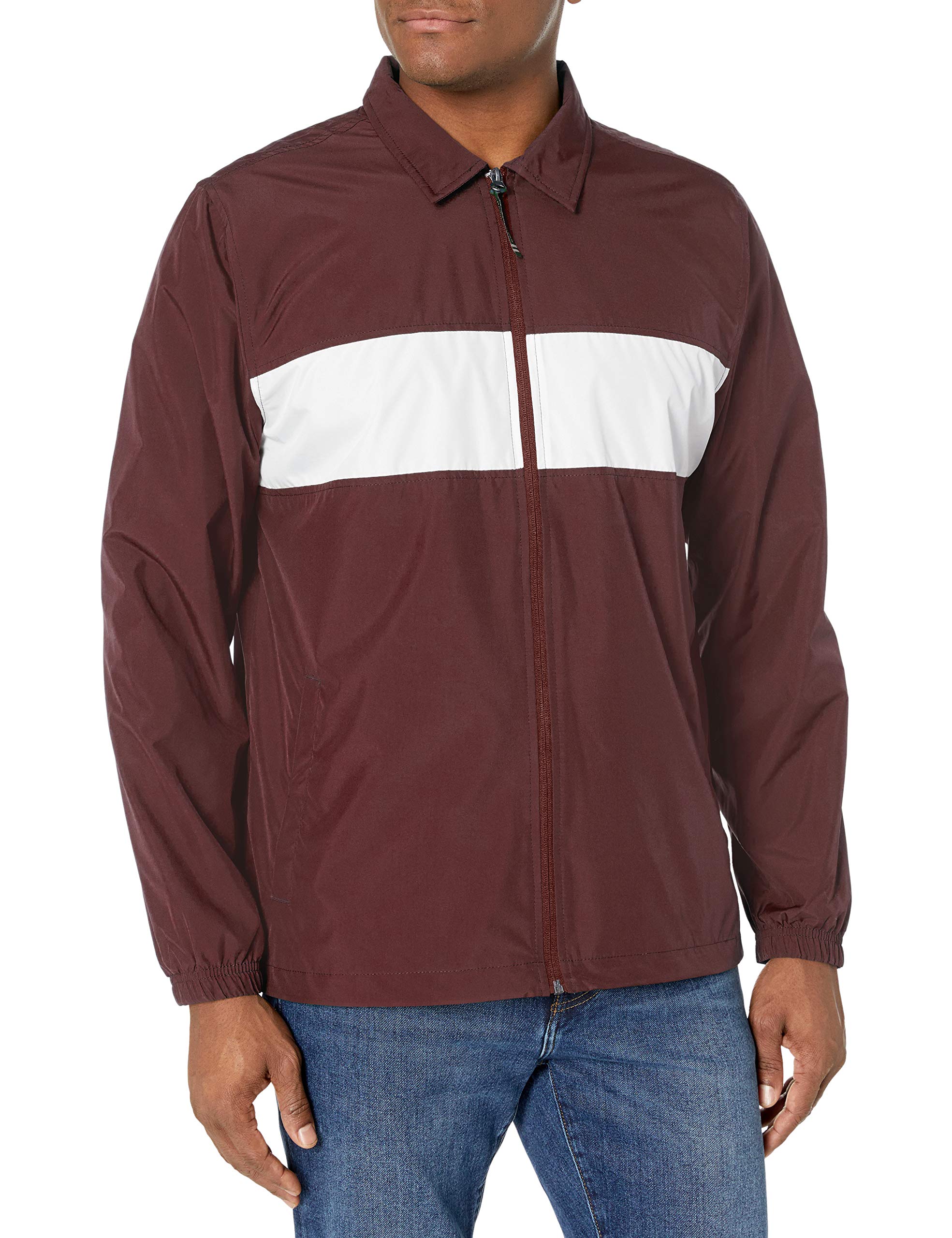 Charles River Apparel Men's & Women's Striped Sideline Jacket - Lightweight Waterproof Windbreaker for Outdoor Sports & Casual Wear