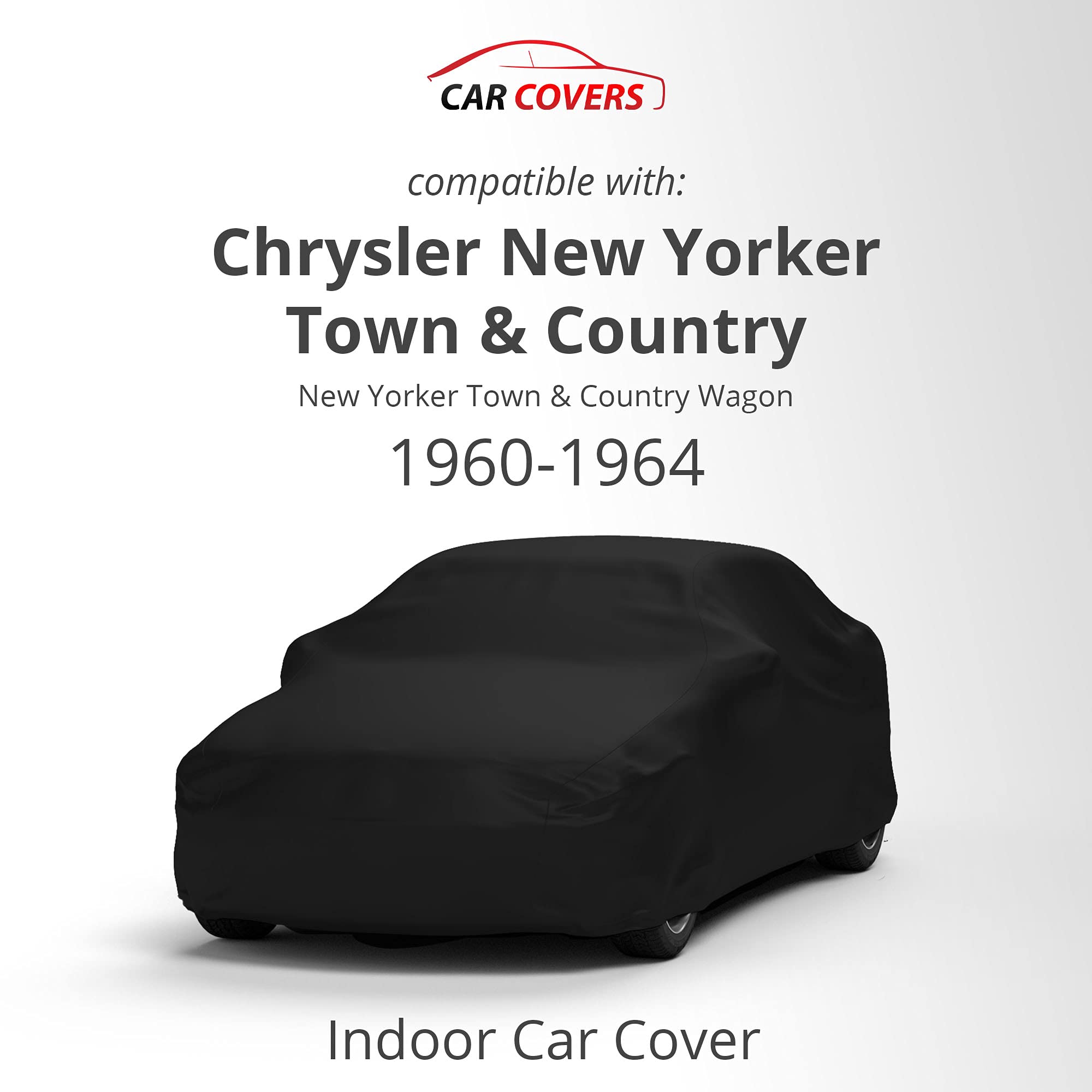1960-1964 Chrysler New Yorker Town & Country Scratch Resistant Indoor Car Cover - Black Satin Ultra Soft Material with Warranty - Perfect for Garage Storage & Vehicle Protection