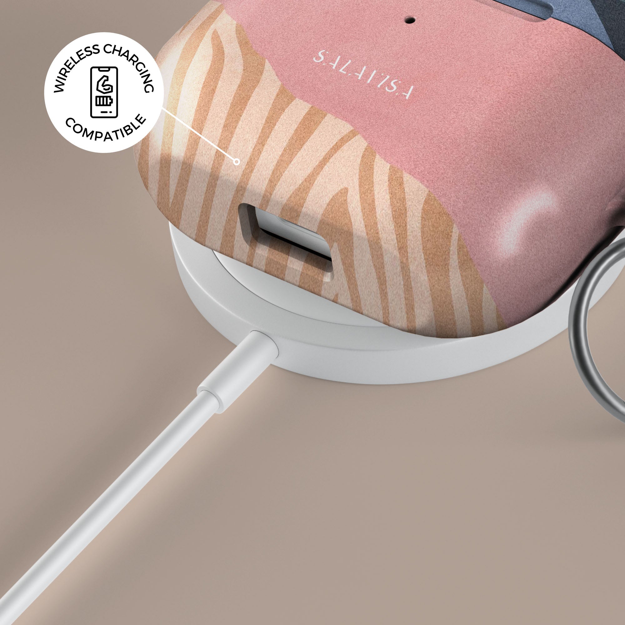 Pale Tranquility AirPods Case - Protective Cover for Apple AirPods 1/2/3 & Pro - Soft Silicone Shockproof Case with Keychain - Perfect for Travel, Workout & Daily Use