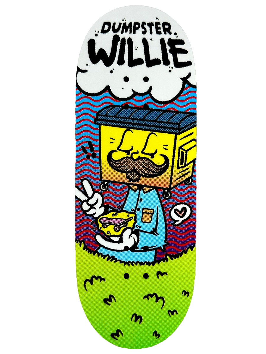 Chems Fingerboard Deck - Dumpster Willie Ocho Pro Model Skateboard | Mini Finger Skateboard for Tricks & Stunts | Perfect for Skateboard Enthusiasts & Collectors