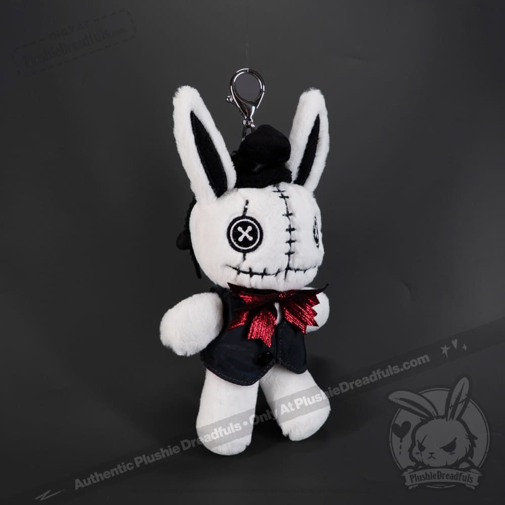 Victorian Style White Rabbit Plush Keychain - Cute Bunny Keyring Accessory for Bags, Backpacks & Gifts | Perfect for Alice in Wonderland Fans & Collectors