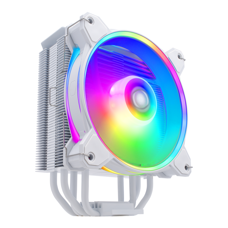 Cooler Master Hyper 212 Halo White CPU Air Cooler - Premium RGB LED Cooling Fan for Intel/AMD, Quiet 120mm PWM Fan, Easy Installation - Perfect for Gaming PCs & Workstations