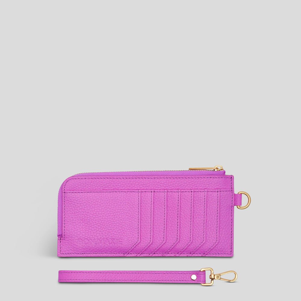 Slim Leather Wallet for Men & Women - RFID Blocking, Minimalist Design, Fuchsia Pink - Perfect for Daily Use, Travel & Gifting