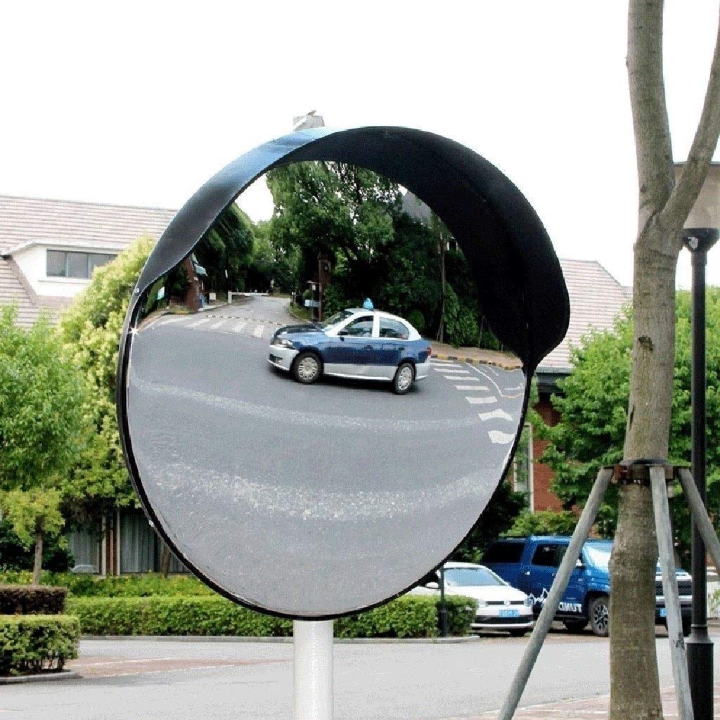 45cm Black Convex Security Mirror - Wide Angle Round Plastic Anti-Theft Mirror for Store Surveillance, Parking Lots & Blind Spot Safety (30-60cm Adjustable)