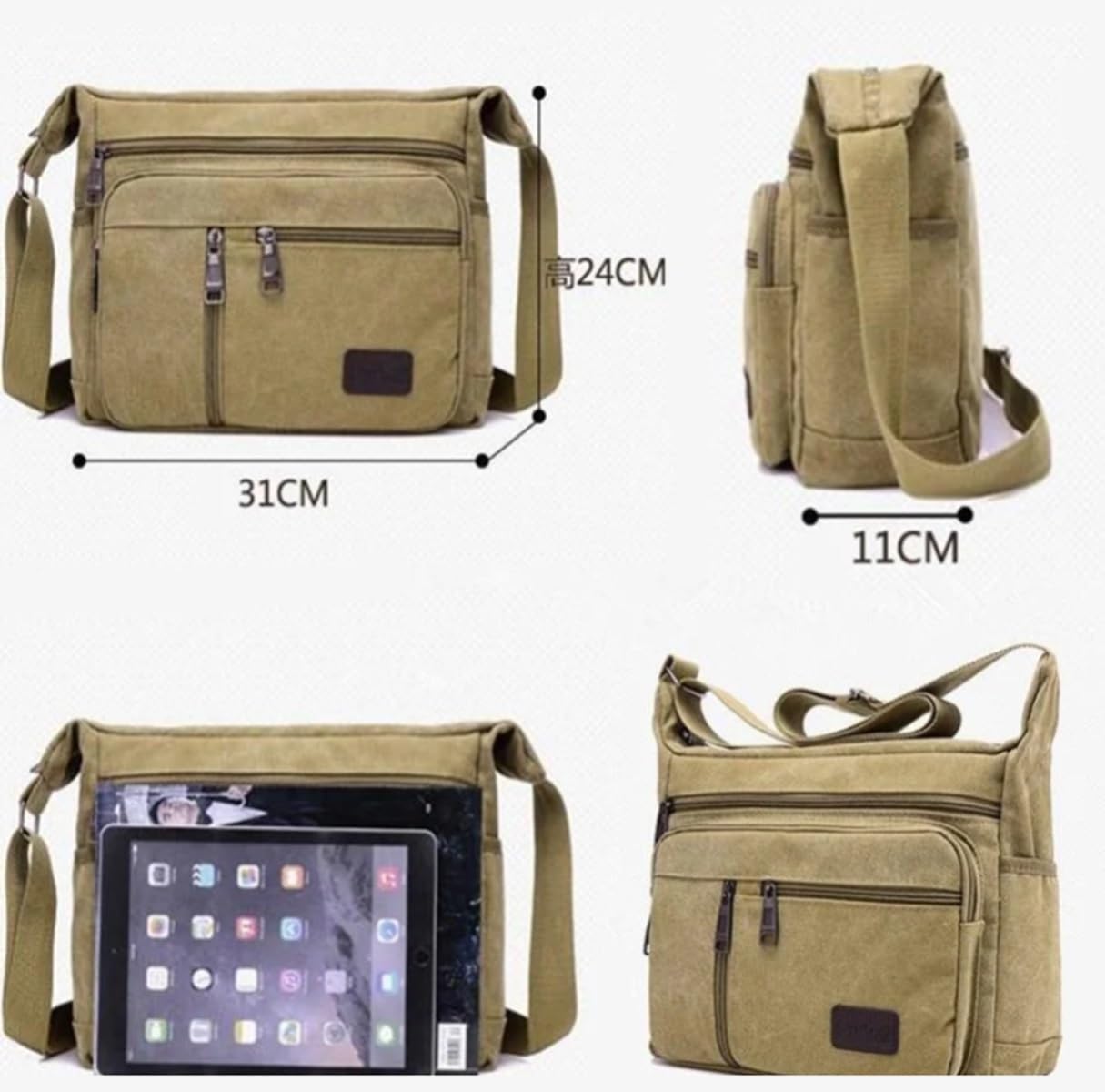 MOMISY Canvas Crossbody Sling Bag for Men & Women - Lightweight Travel Shoulder Bag with Multiple Pockets - Perfect for Office, Business, Commuting & Daily Use