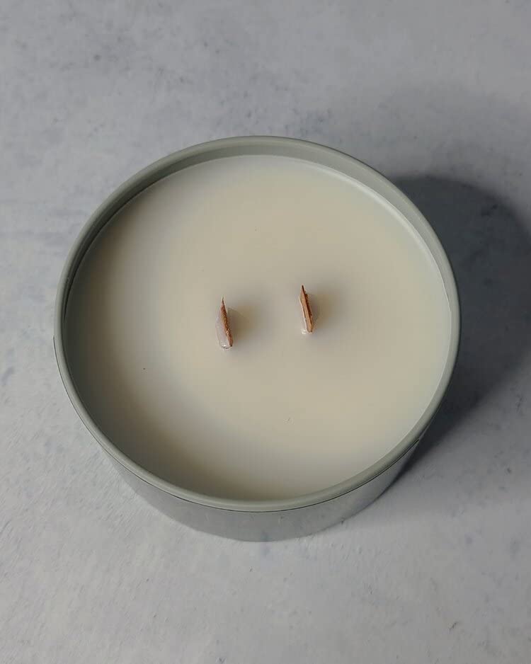 Luxury Scented Candles - Birch Bark & Patchouli Aroma, 5oz Travel Size with Crackling Wooden Wick, Handmade Organic Coconut Apricot Wax for Aromatherapy | Perfect for Relaxation, Spa, Yoga & Home Decor