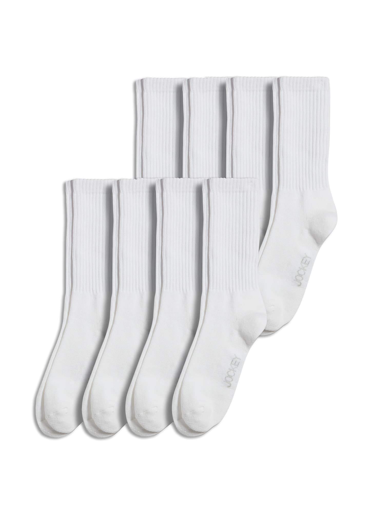 Jockey Men's Essentials Crew Socks - 8 Pack Multipack, Comfortable Cotton Athletic Socks for Everyday Wear, Workout & Casual Outfits