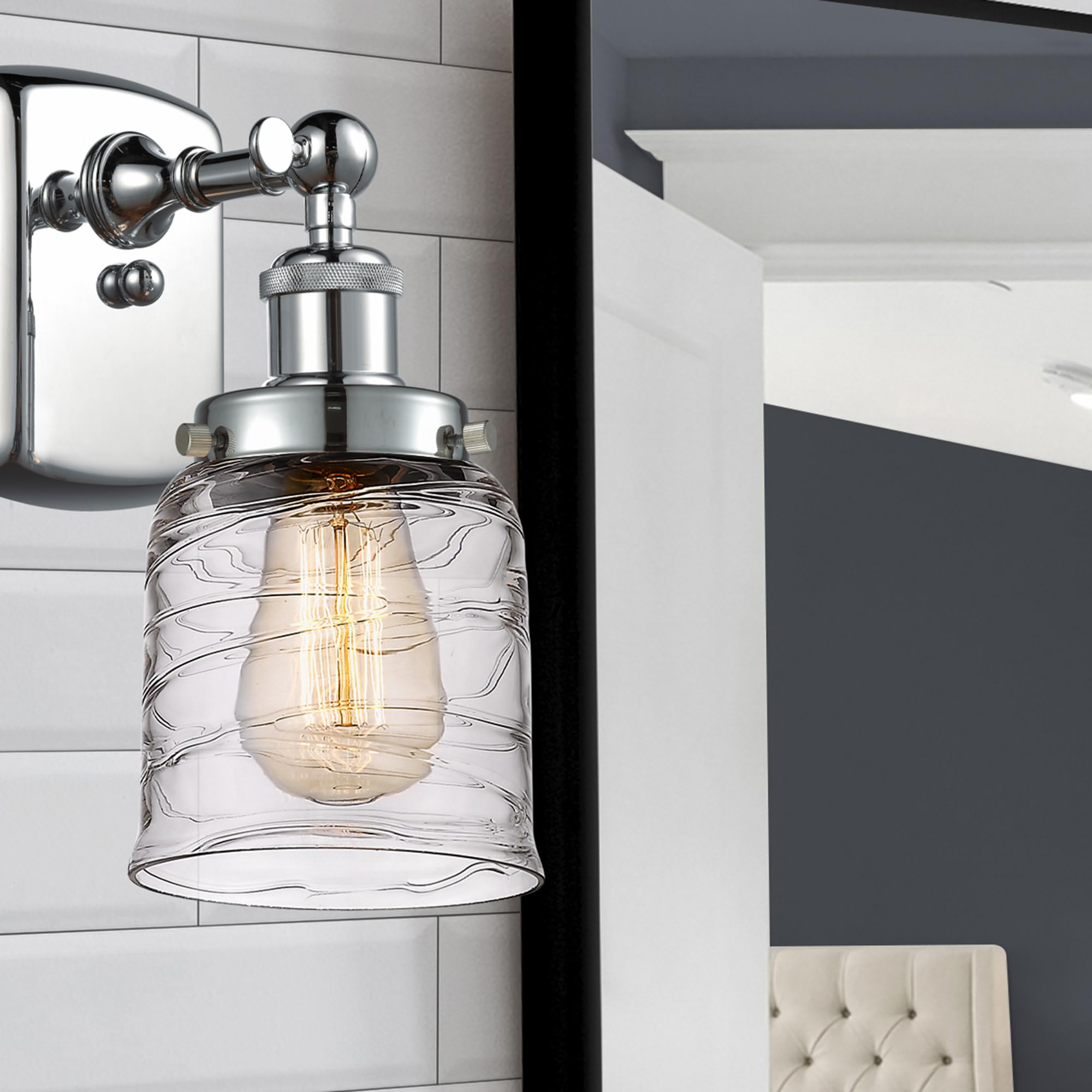 Ballston Collection 916-1W-WPC-G51 Modern One Light Wall Sconce - Indoor/Outdoor Lighting Fixture for Bedroom, Hallway, Porch & Patio Decor