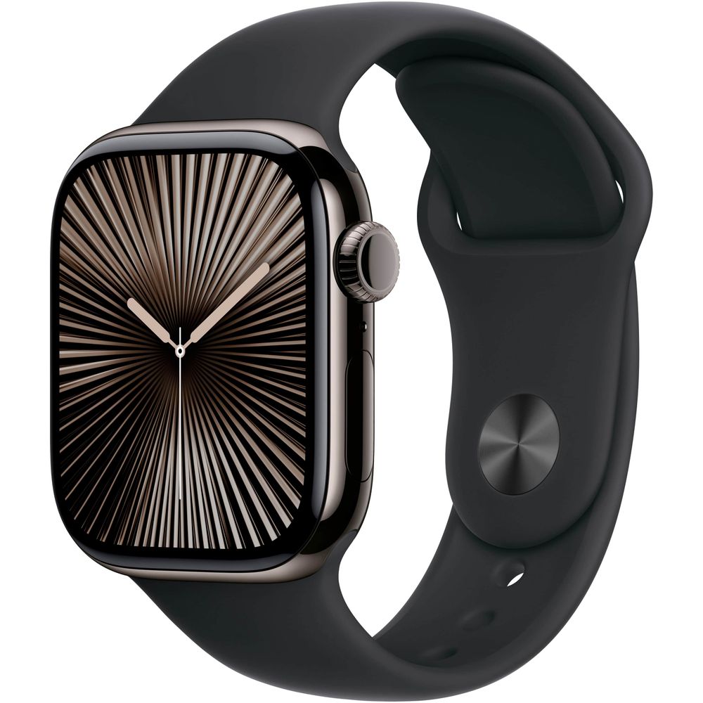 Apple Watch Series 10 (Gen 10) 42mm GPS + Cellular Slate Titanium Case with Black Sport Band - MWXG3LW/A | Smartwatch for Fitness Tracking, Notifications & Calls | Perfect for Workouts, Running & Daily Wear