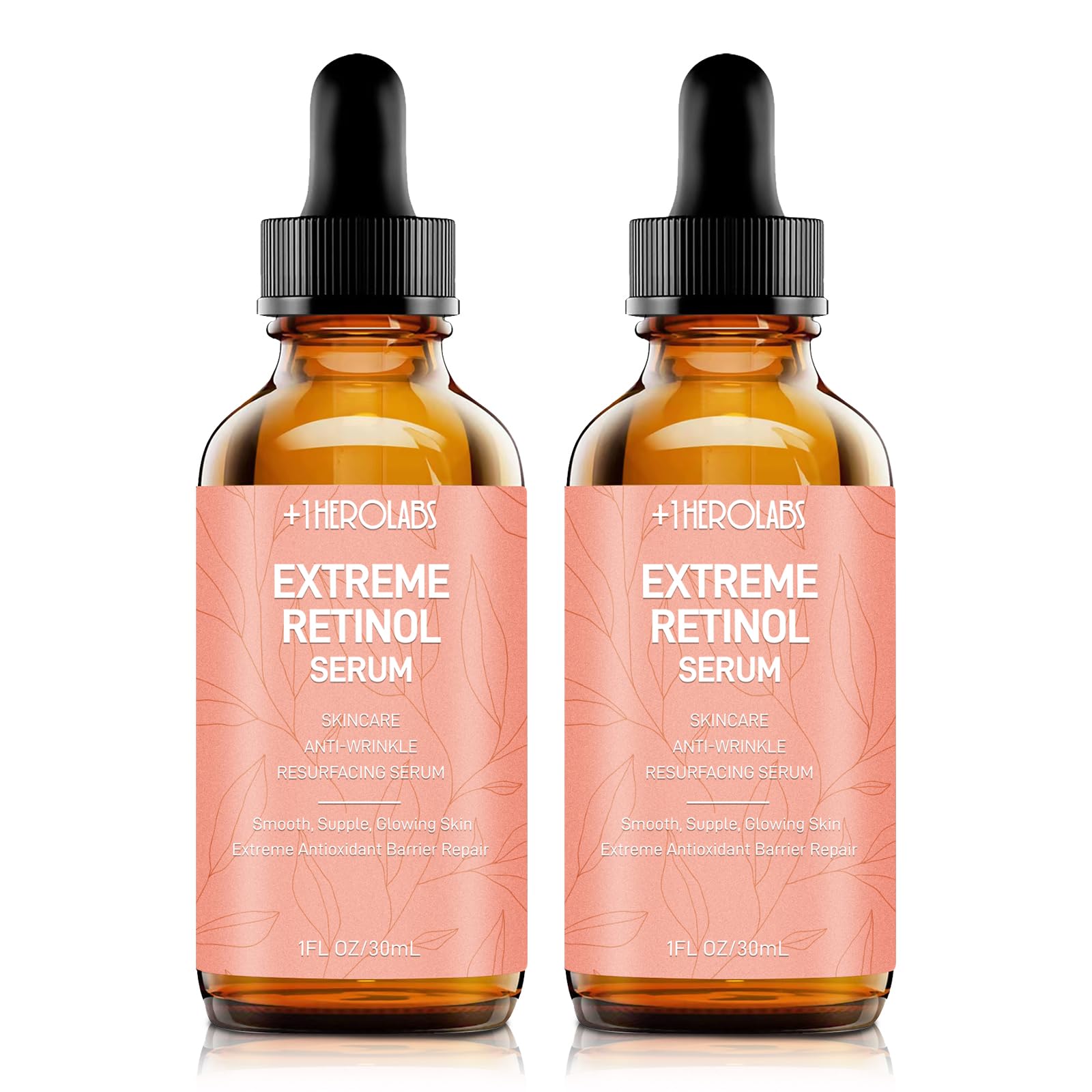 2.5% Retinol Serum for Face with Vitamin C, E & Hyaluronic Acid - Anti-Aging Treatment for Wrinkles, Dark Spots & Dullness - B5 Herbal Resurfacing Formula (2 Pack) | Perfect for Nighttime Skincare Routine & Daily Anti-Wrinkle Care