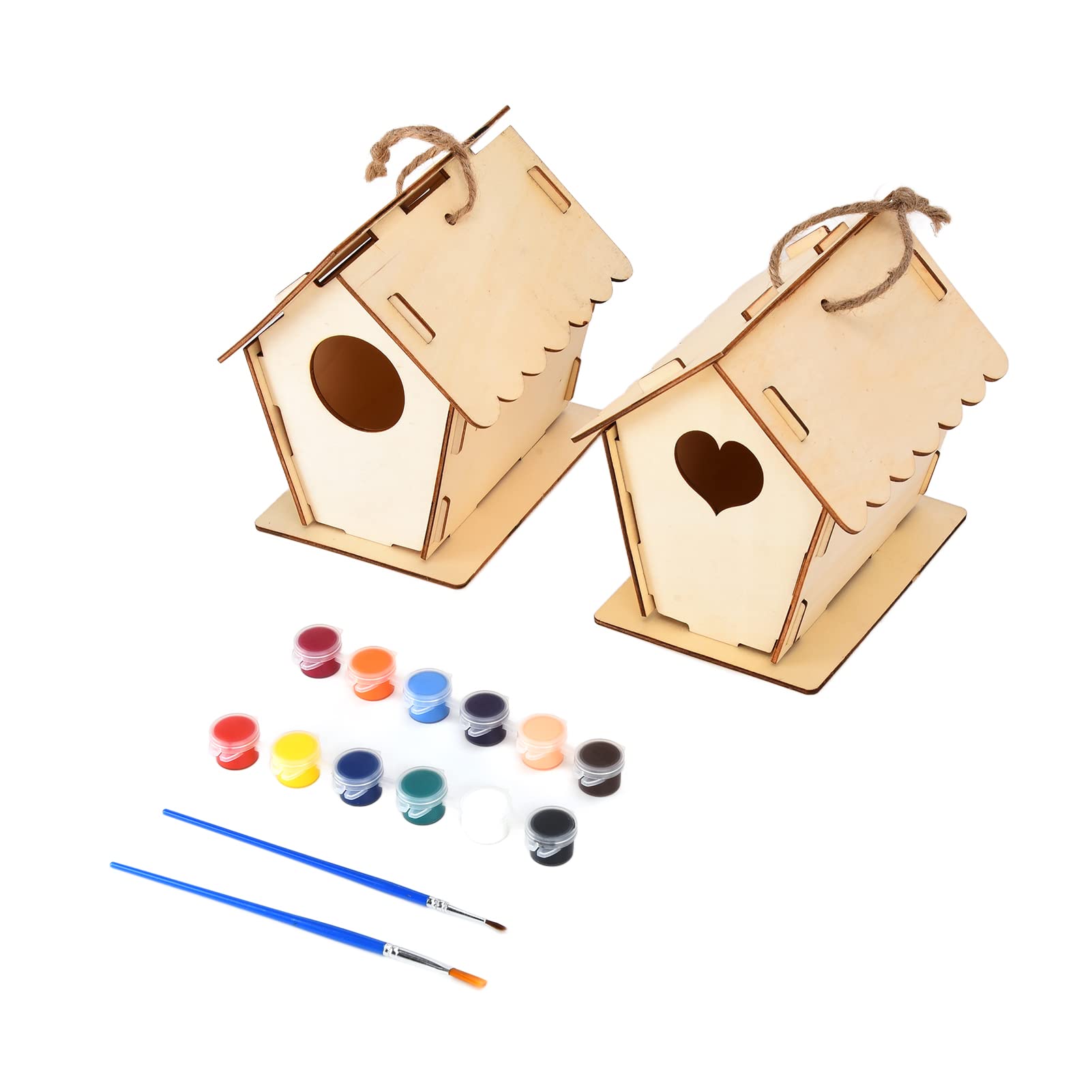 Zerodis DIY Wooden Bird House for Outdoor Garden - Handcrafted Birdhouse for Bird Watching & Nesting - Perfect for Backyard, Patio & Nature Lovers