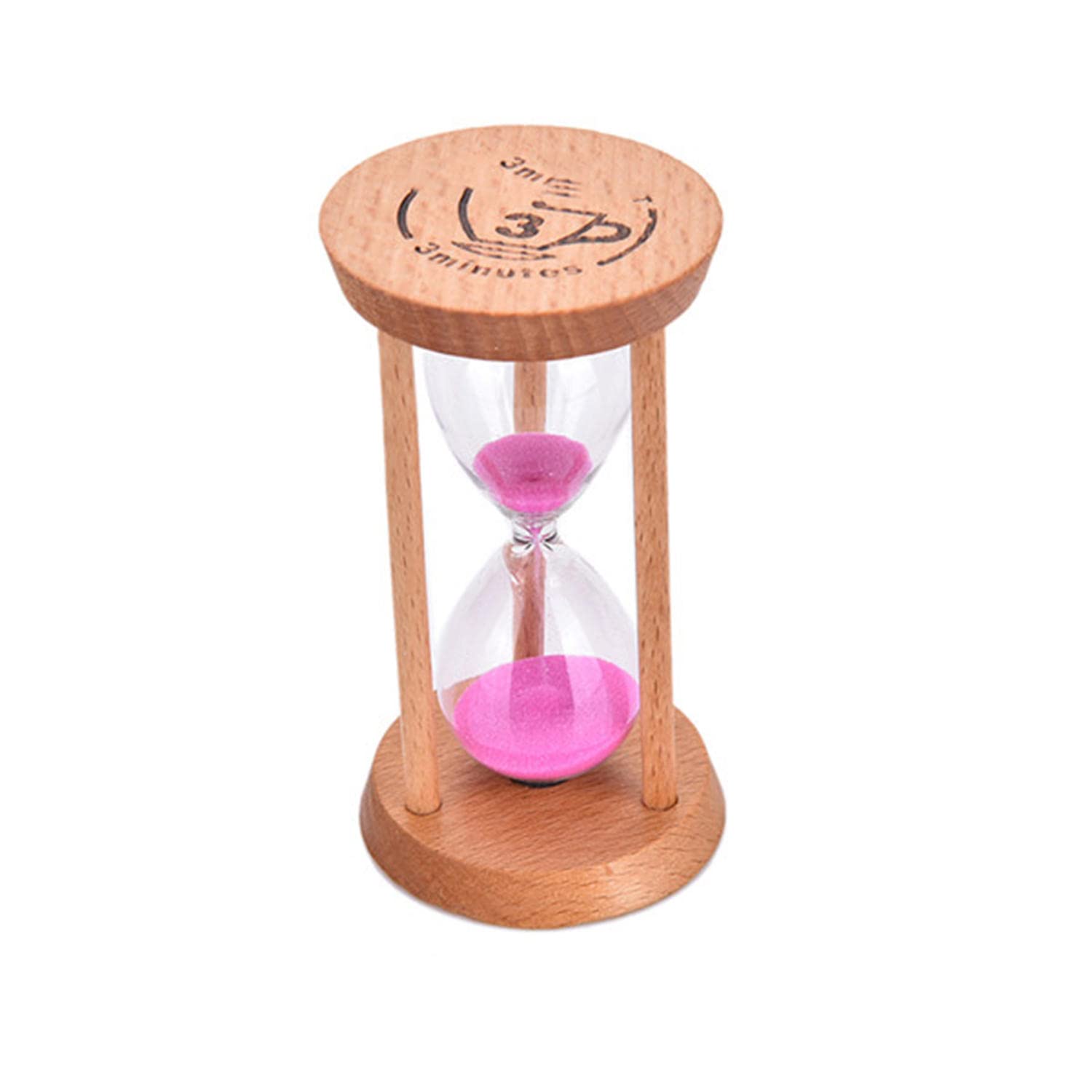 3 Minute Wooden Hourglass Timer - Classic Sand Clock for Home, Kitchen, Office Decor - Perfect Gift for Cooking, Meditation & Productivity Boost