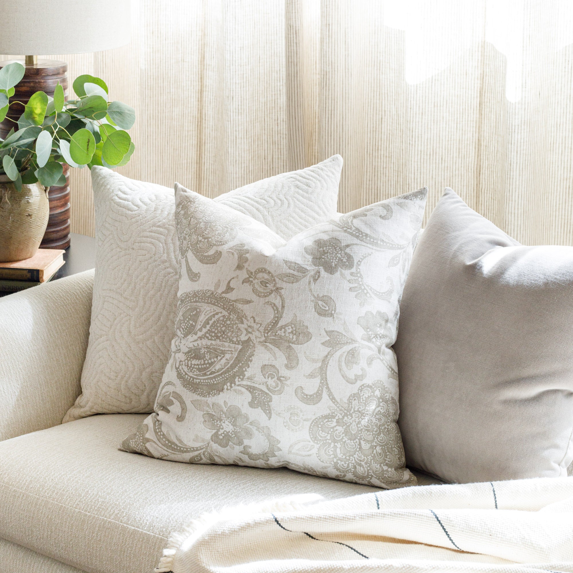 20x20 Gia Decorative Throw Pillow Cover - Soft Pebble Texture - Perfect for Sofa, Bed, or Couch Accent - Home Decor & Living Room Styling