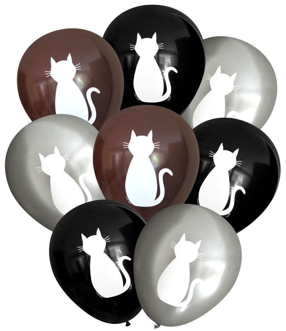 Nerdy Words Cat Latex Balloons (16 Pack) - Fun Birthday Party Decorations, Baby Shower & Graduation Supplies