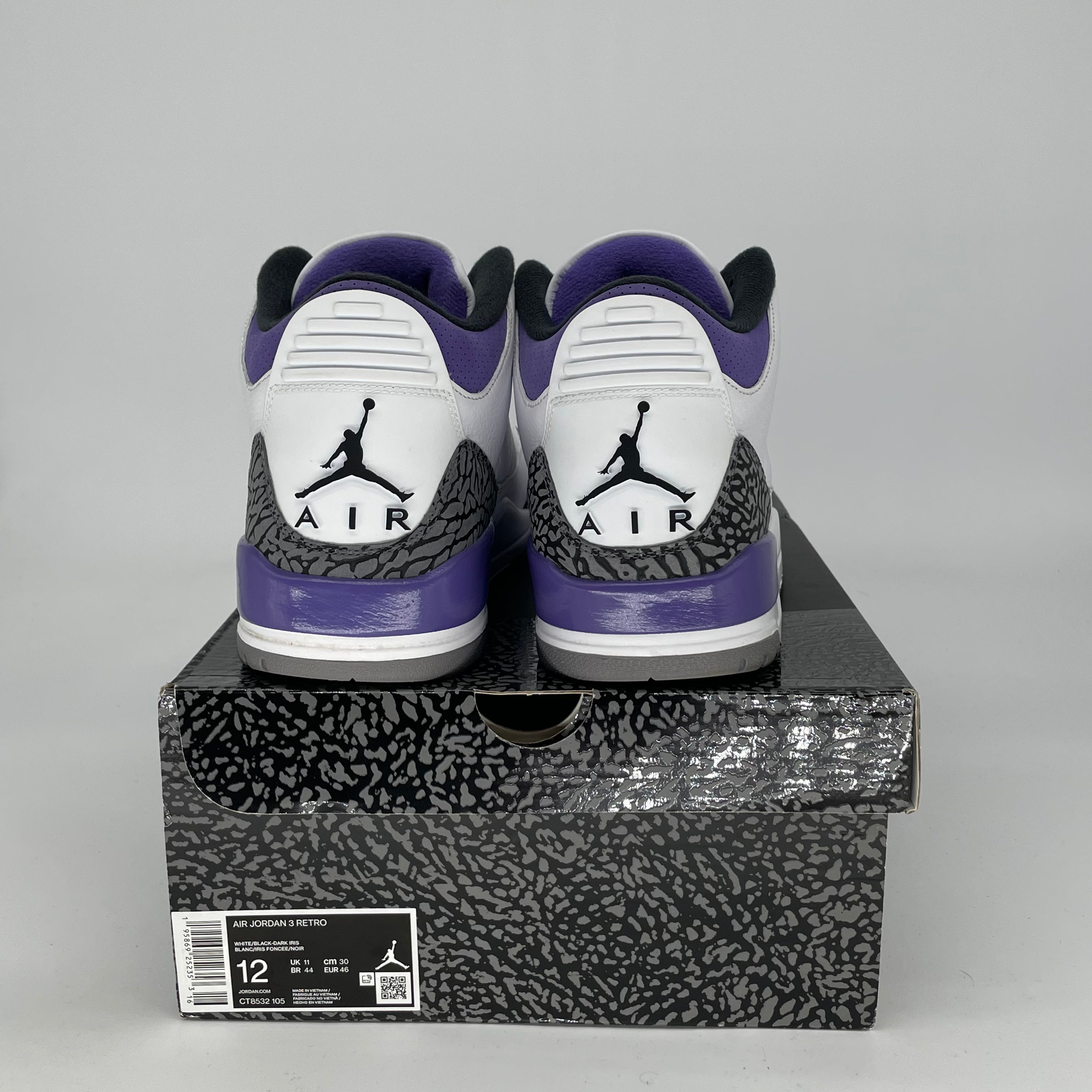 AIR JORDAN 3 DARK IRIS Men's Basketball Shoes Size 12 - CT8532 105 | Retro Sneakers for Running, Gym & Streetwear Fashion