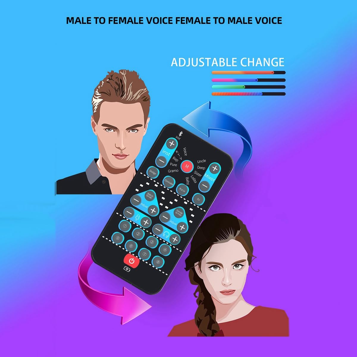 RazyPuy Mini Voice Changer Card - 16 Different Voice Effects & Multi-Language Support for Gaming, Singing, Phone Calls & Live Streaming | Perfect for Content Creators, Prank Calls & Online Entertainment