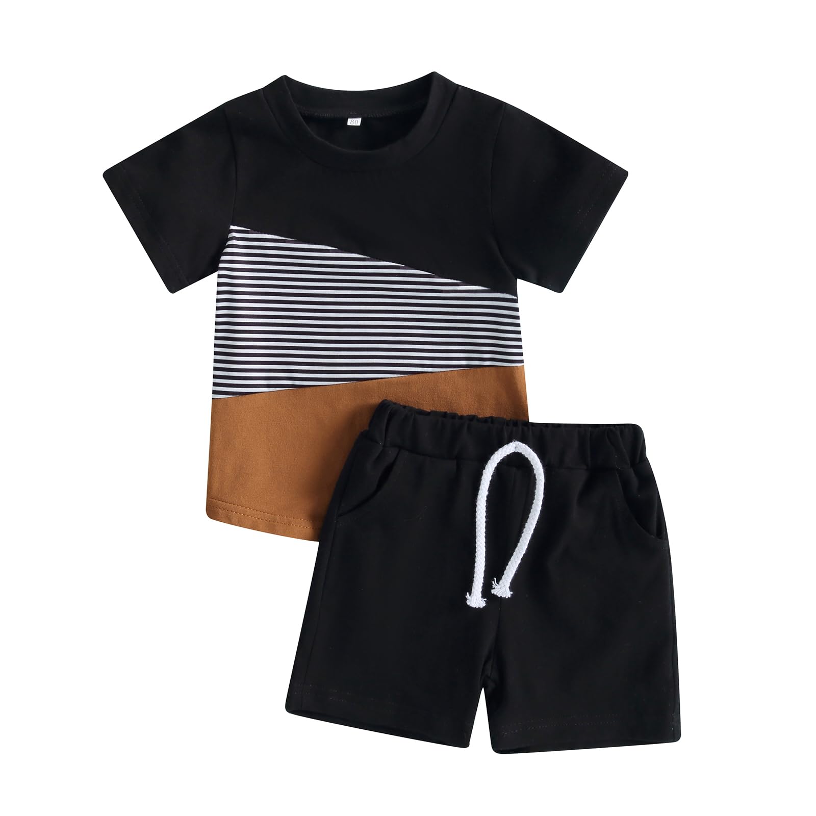 **Boys' Summer Outfits - 2-Piece Short Sleeve T-Shirt & Shorts Set for Toddlers | Casual Playwear, Beach & Outdoor Activities**