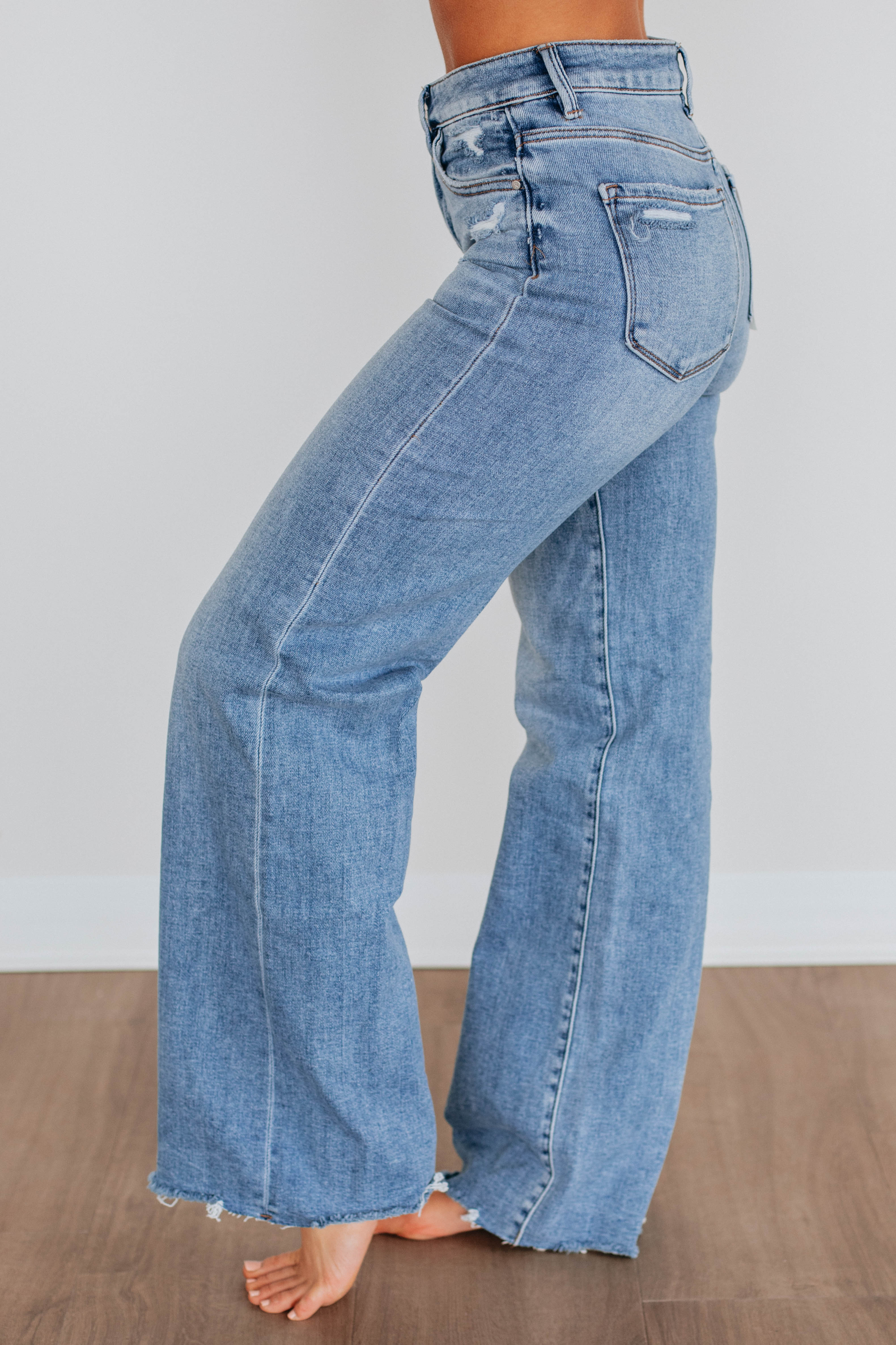 Adelyn Risen Women's Medium Wash Stretch Denim Jeans - Comfortable & Stylish for Casual Wear, Office, and Night Out