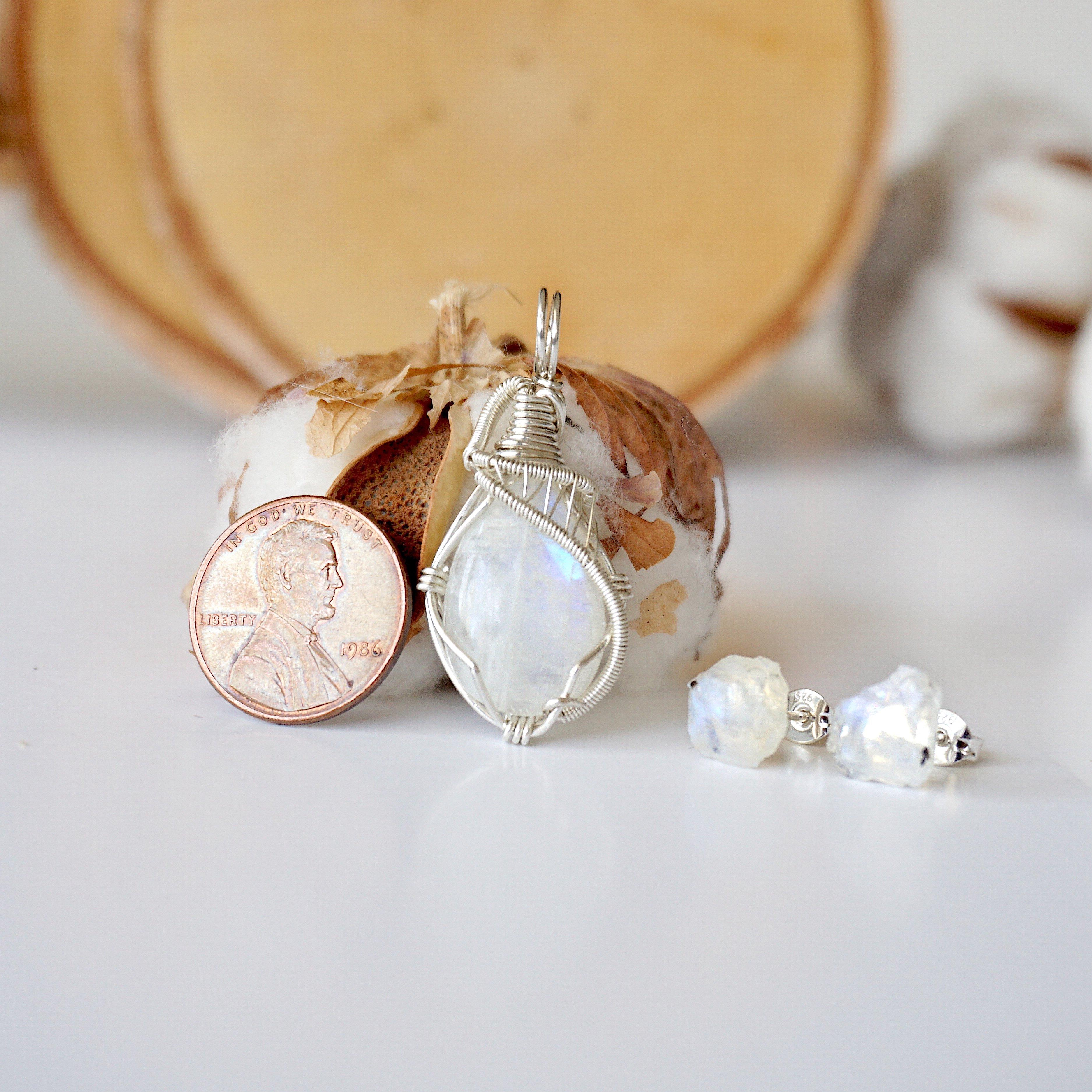 Rainbow Moonstone Jewelry Set in Sterling Silver – Perfect for Birthdays, Anniversaries & Special Occasions