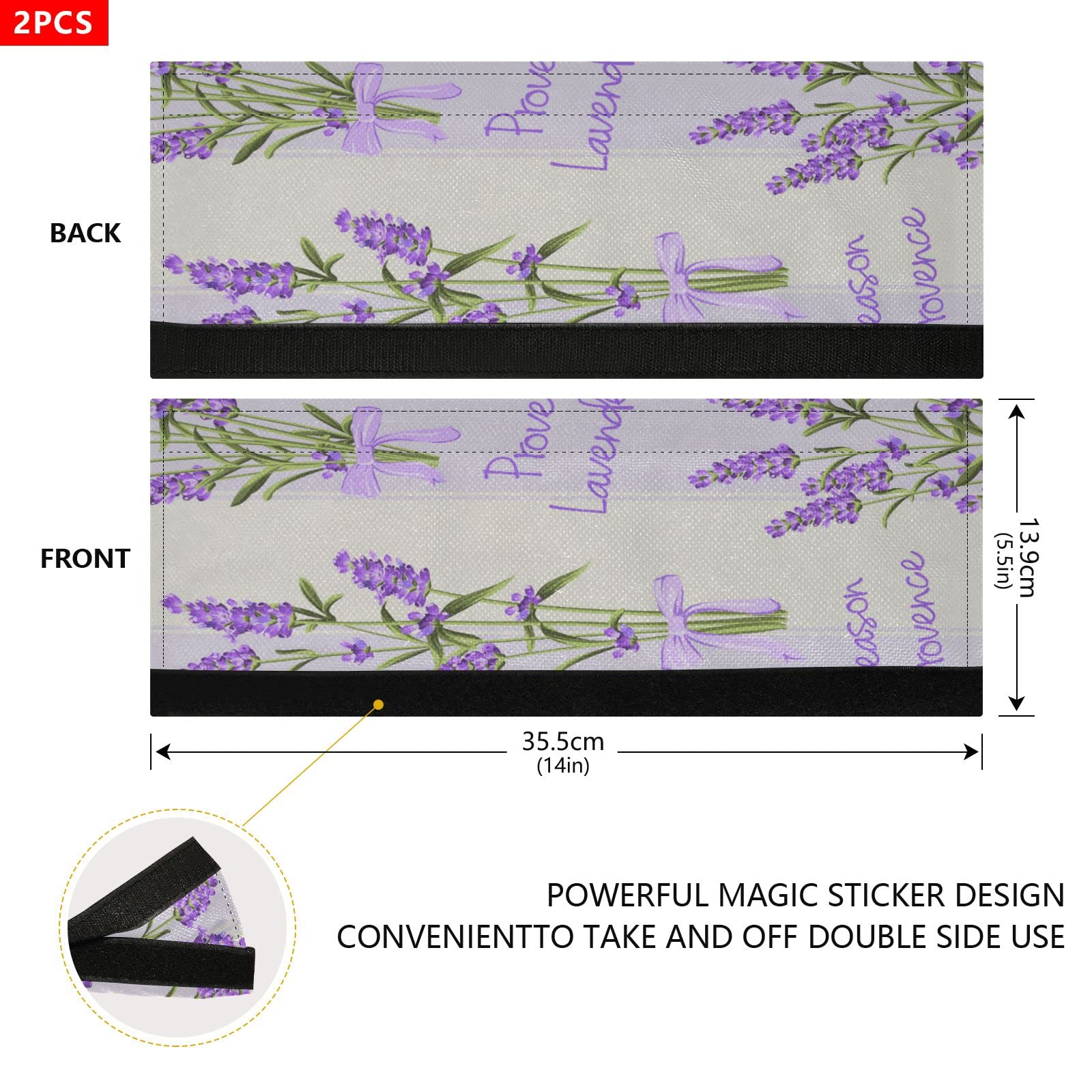 Stylish Purple Lavender Flower Refrigerator Handle Covers - Set of 2, Soft Fabric Door Protectors for Fridge, Microwave & Dishwasher - Perfect for Kitchen Decor & Appliance Protection