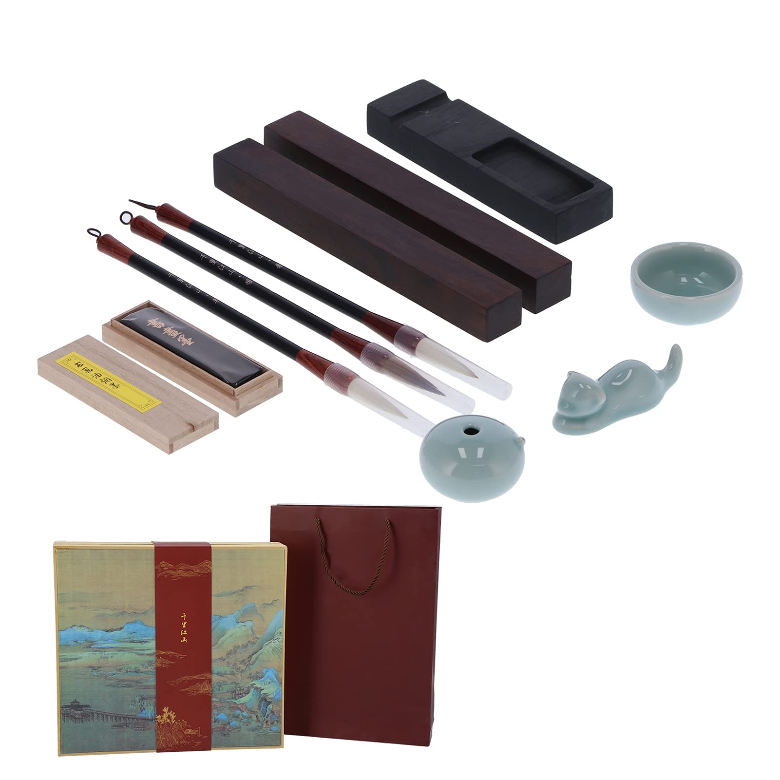 LZKW Chinese Calligraphy Practice Set - Complete Calligraphy Brush Pen Kit with Ink, Paper & Accessories | Perfect Gift for Writing Enthusiasts & Beginners | Ideal for Home Practice, Art Classes & Meditation