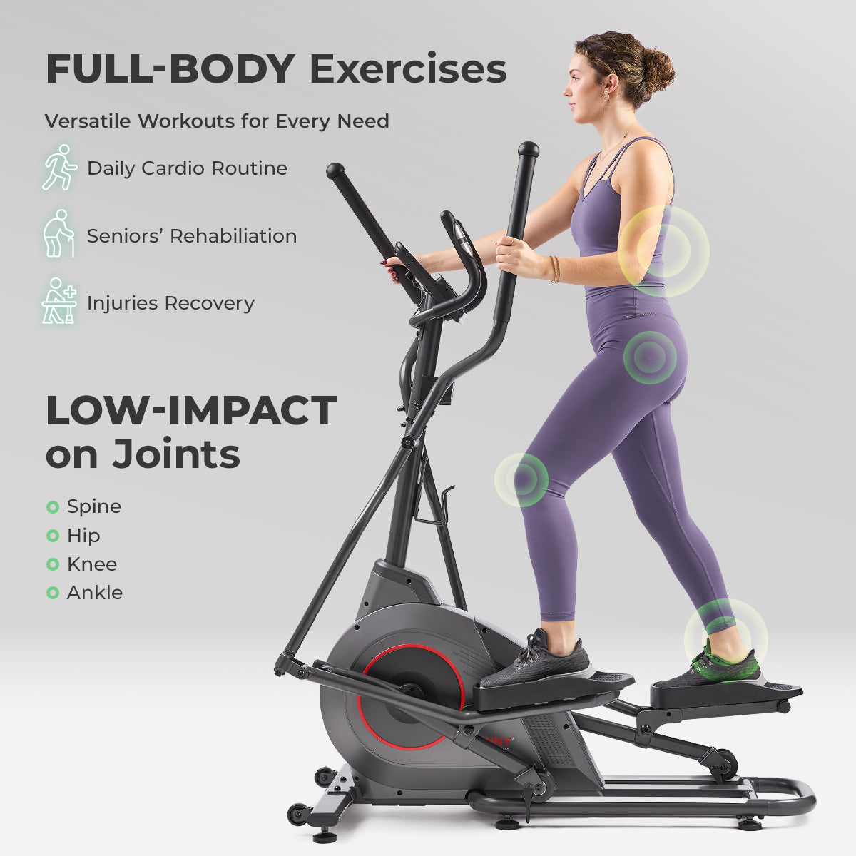 Ultra Silent Smart Elliptical Machine with 16