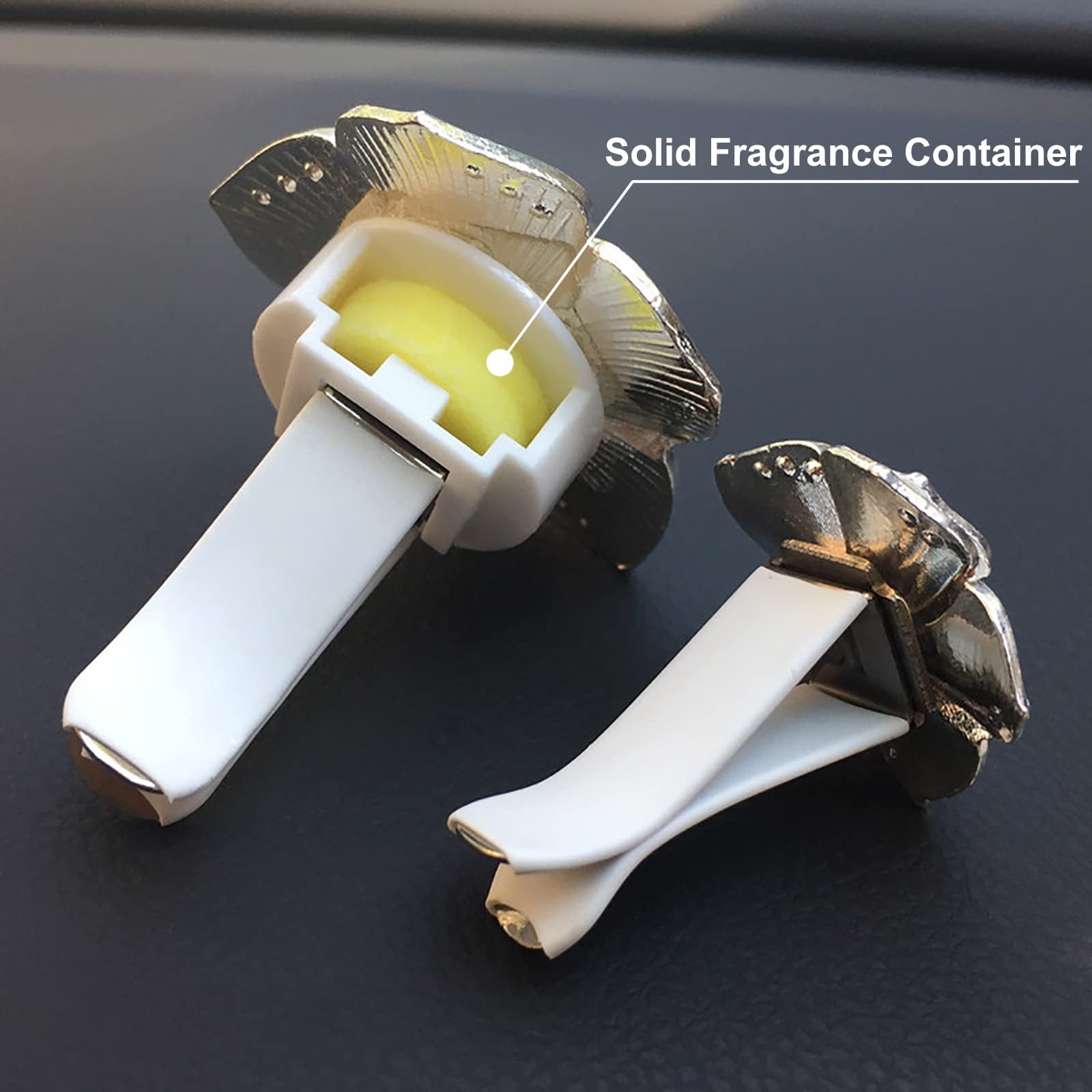2 Pcs Camellia Air Vent Clips - Cute Flower Car Air Freshener with Crystal Rose Charm, Bling Car Vent Decor for Women & Girls | Perfect for Sedan, SUV, Truck Interior Accessories & Gift Ideas