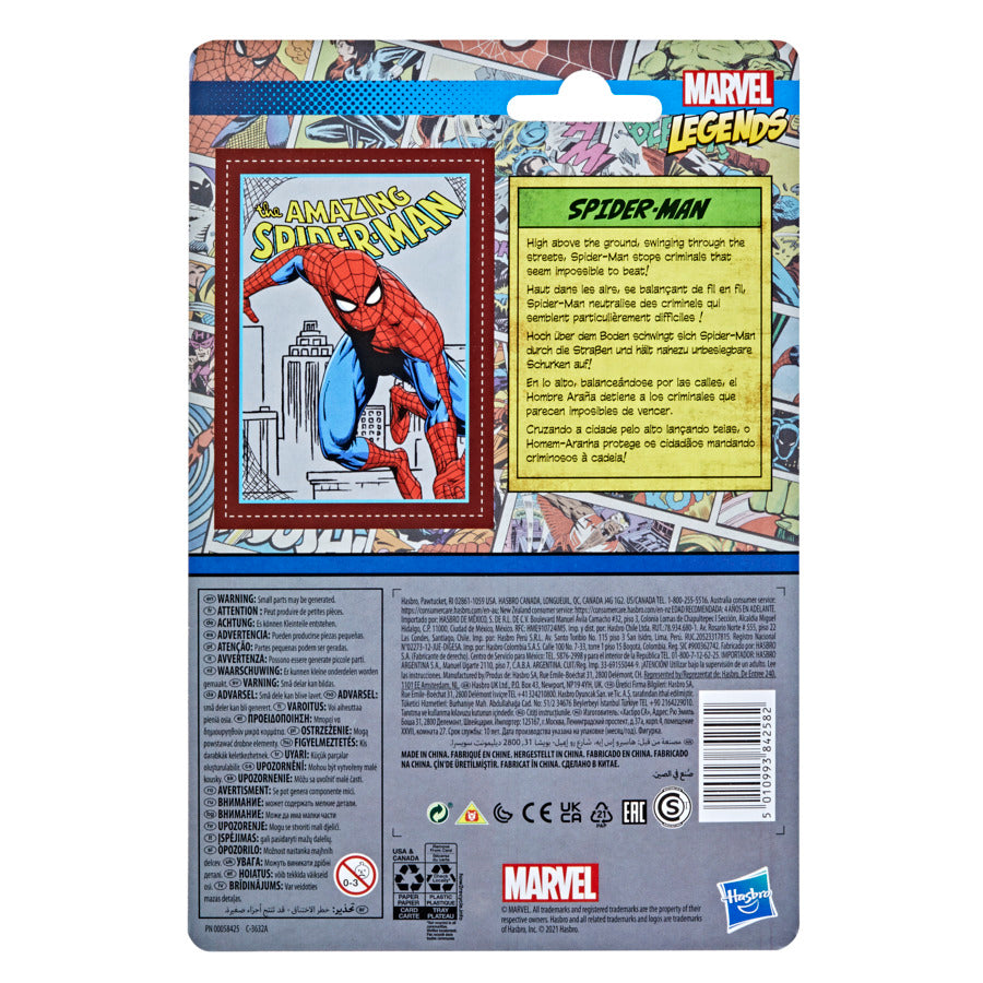 Amazing Spider-Man Marvel Legends Retro Series 3.75-Inch Action Figure - Collectible Toy for Superhero Fans, Gift for Kids & Adults, Perfect for Display & Play