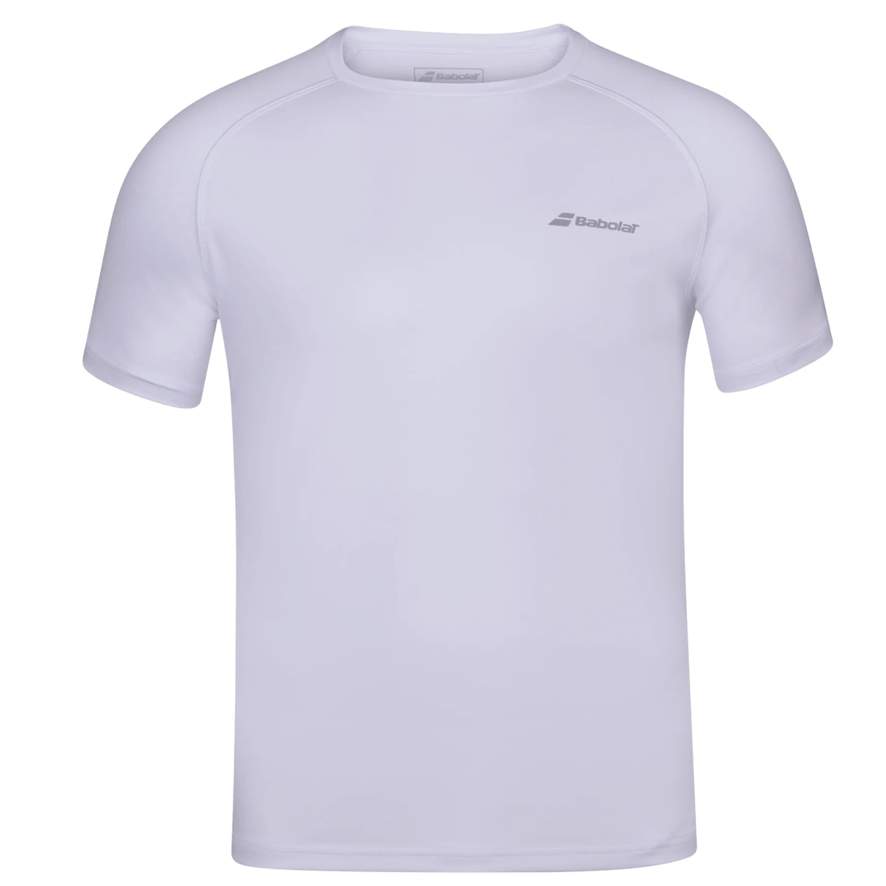 Babolat Play Crew Neck Boys T-Shirt - White/White | Comfortable & Breathable for Tennis & Casual Wear
