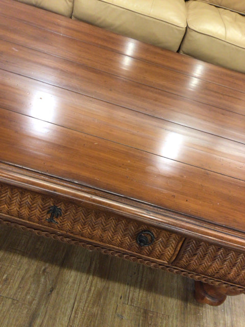 Tommy Bahama One Drawer Coffee Table - Modern Side Table with Storage for Living Room, Bedroom & Office - Solid Wood End Table with Drawer for Home Decor
