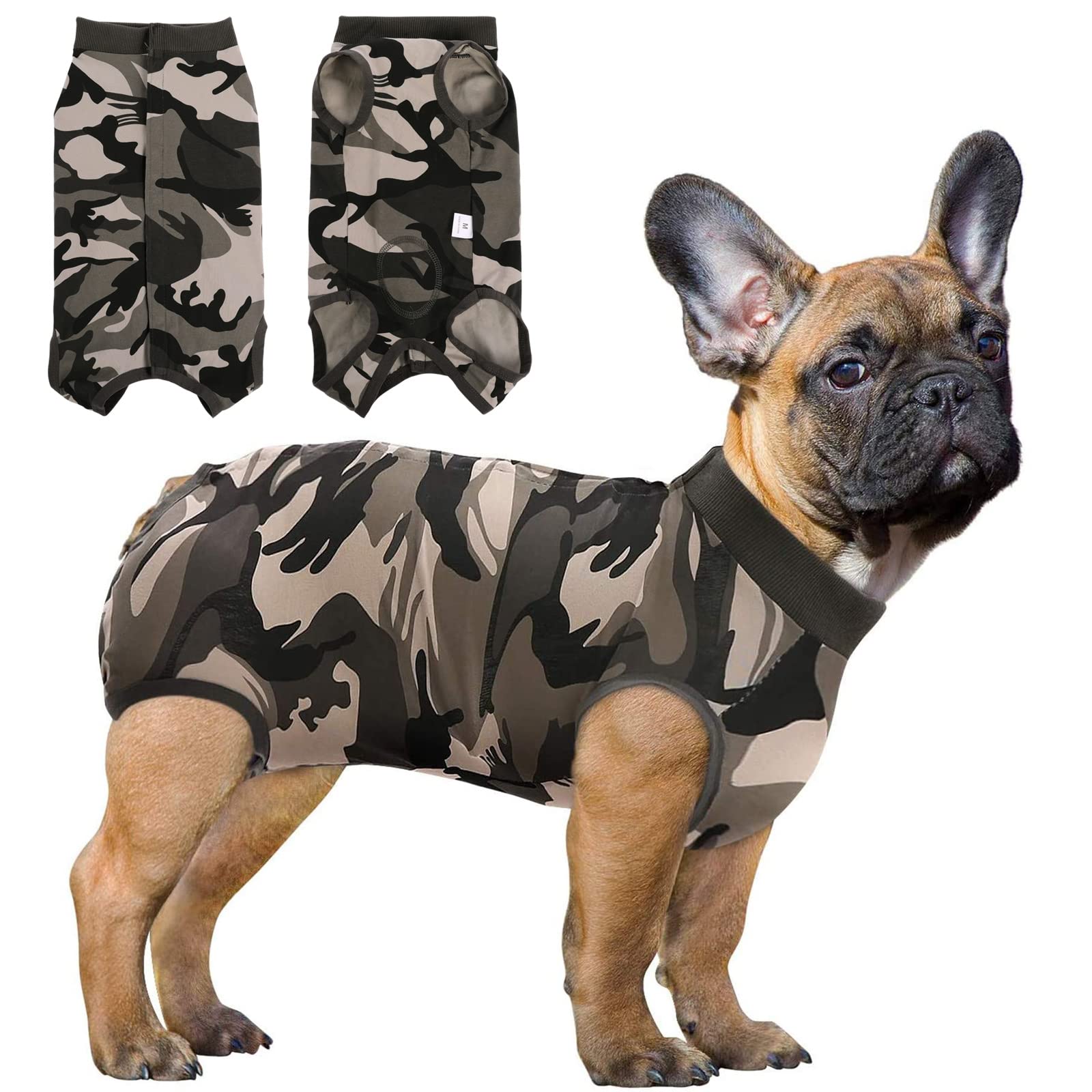 SAWMONG Dog Recovery Suit - Post-Surgery Surgical Suit for Dogs, Spay/Neuter Onesie for Male & Female Dogs - Alternative to E-Collar Cone - Camouflage Design - Medium Size - Perfect for Wound Protection & Comfort After Vet Procedures