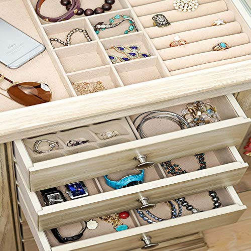 Haley Jewelry Storage Armoire for Necklaces, Rings & Earrings - Hives and Honey Taupe Organizer | Perfect for Bedroom, Closet & Travel Jewelry Organization