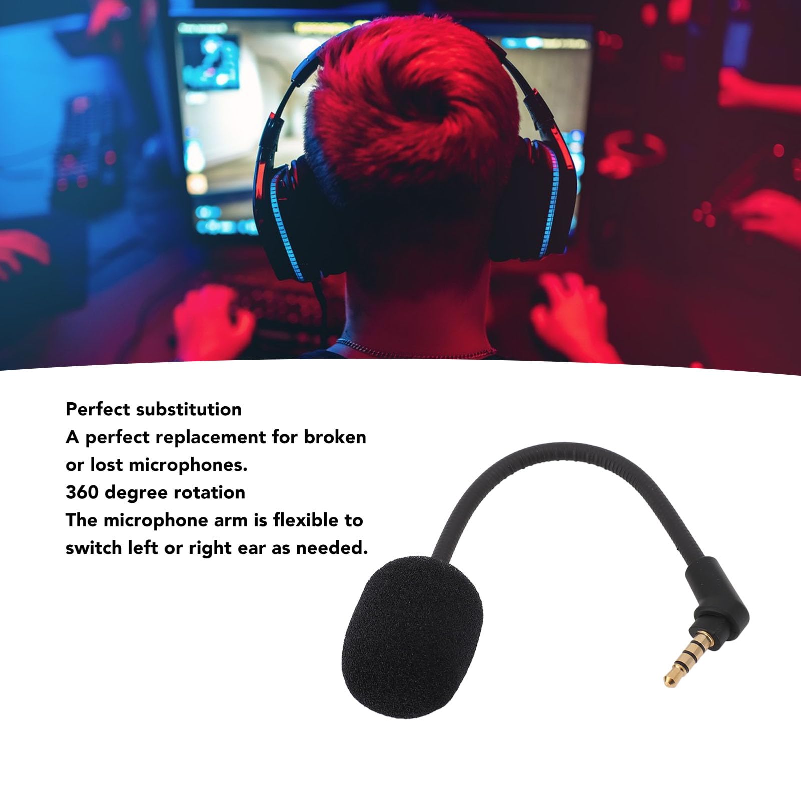 **Wireless Gaming Microphone - Detachable Replacement Mic for Cloud Flight & Flight S Headsets - Crystal Clear Audio for PC, PS4, Xbox Gaming & Online Streaming**