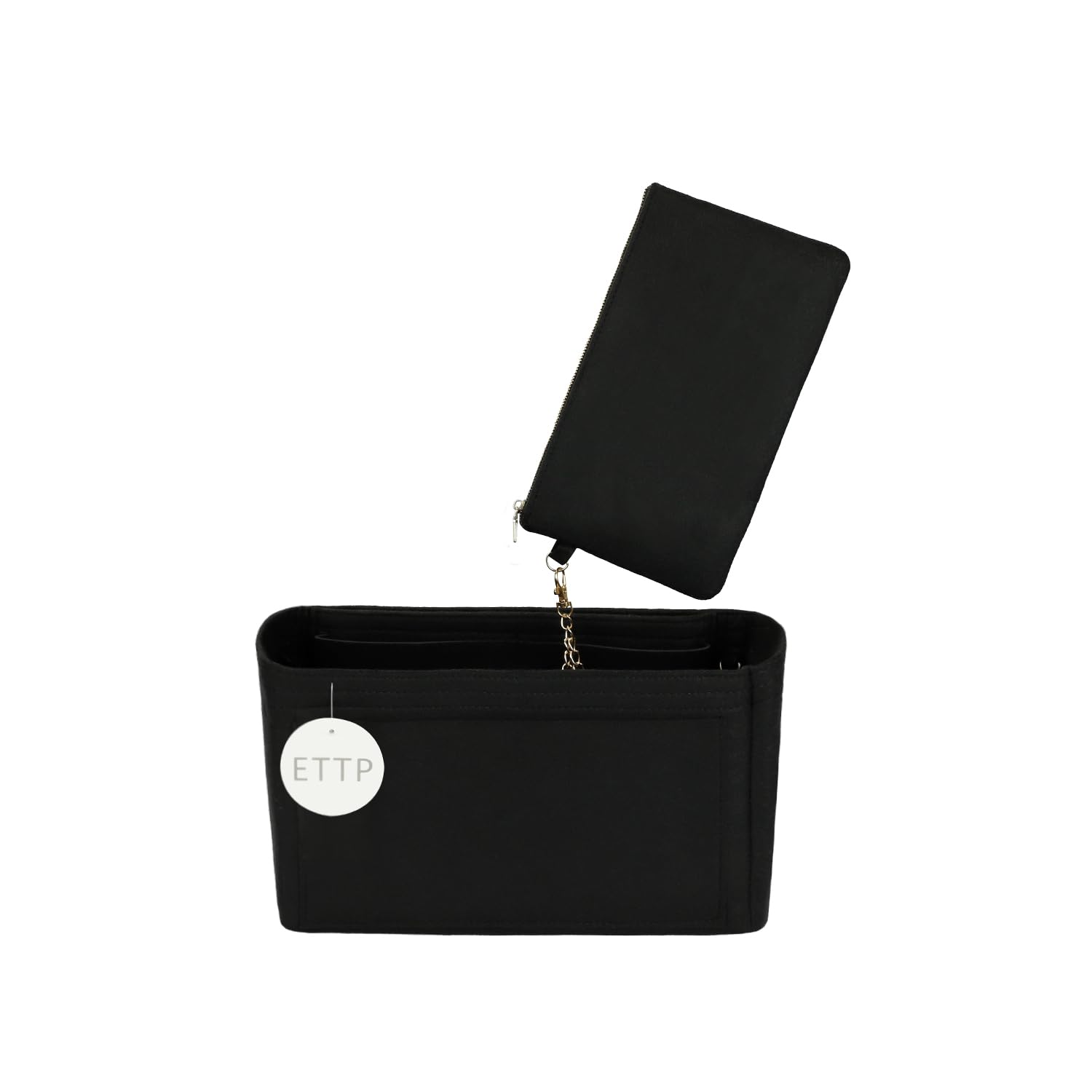 Premium Purse Organizer Insert for Handbags & Totes - Compatible with Neverfull, Speedy & More - Small Black Bag Organizer for Women - Perfect for Travel, Work & Daily Use