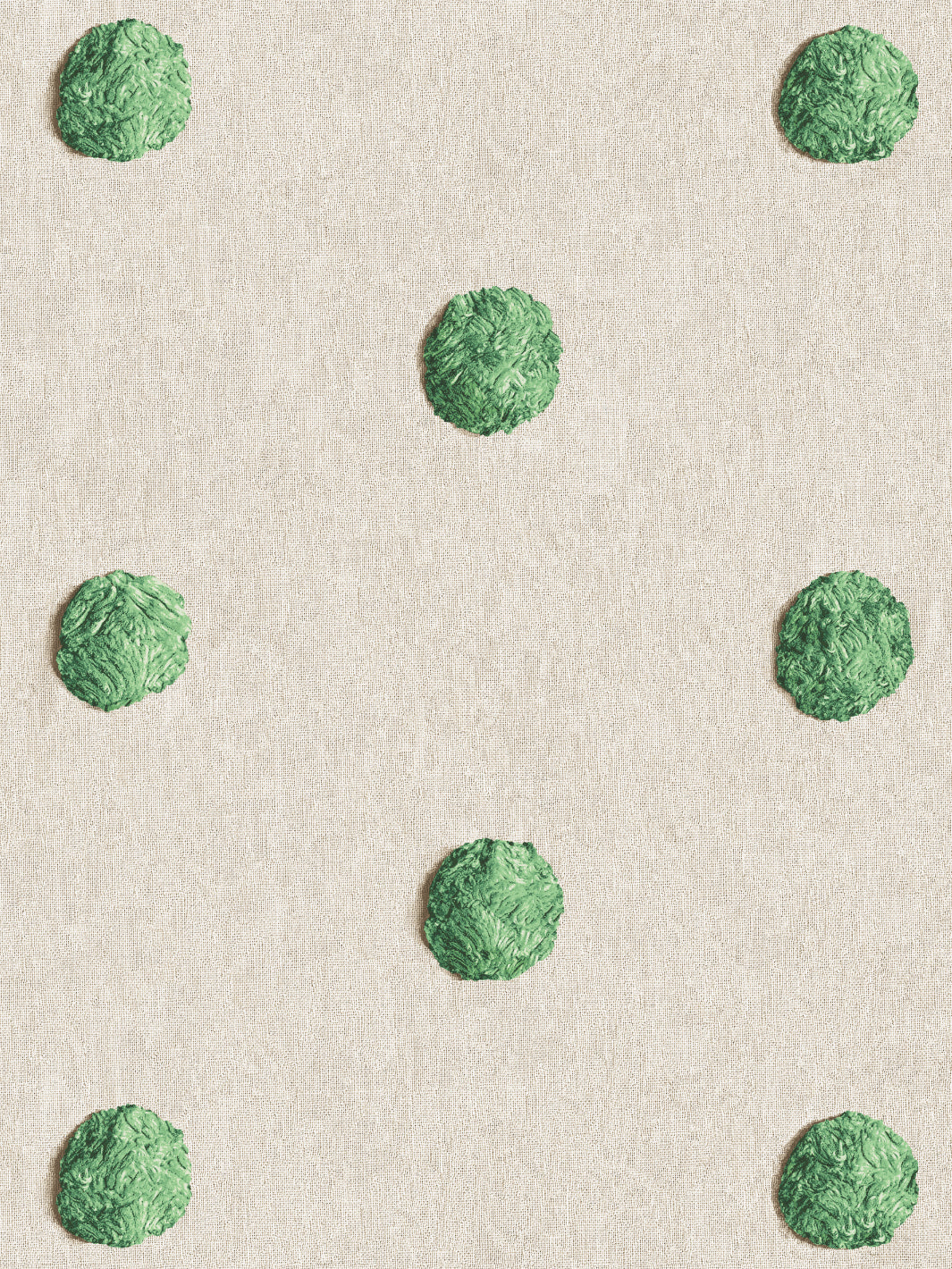 Chris Benz Green Chenille Dots Large Wallpaper - Elegant Textured Peel & Stick Wallpaper for Living Room, Bedroom, or Nursery Decor